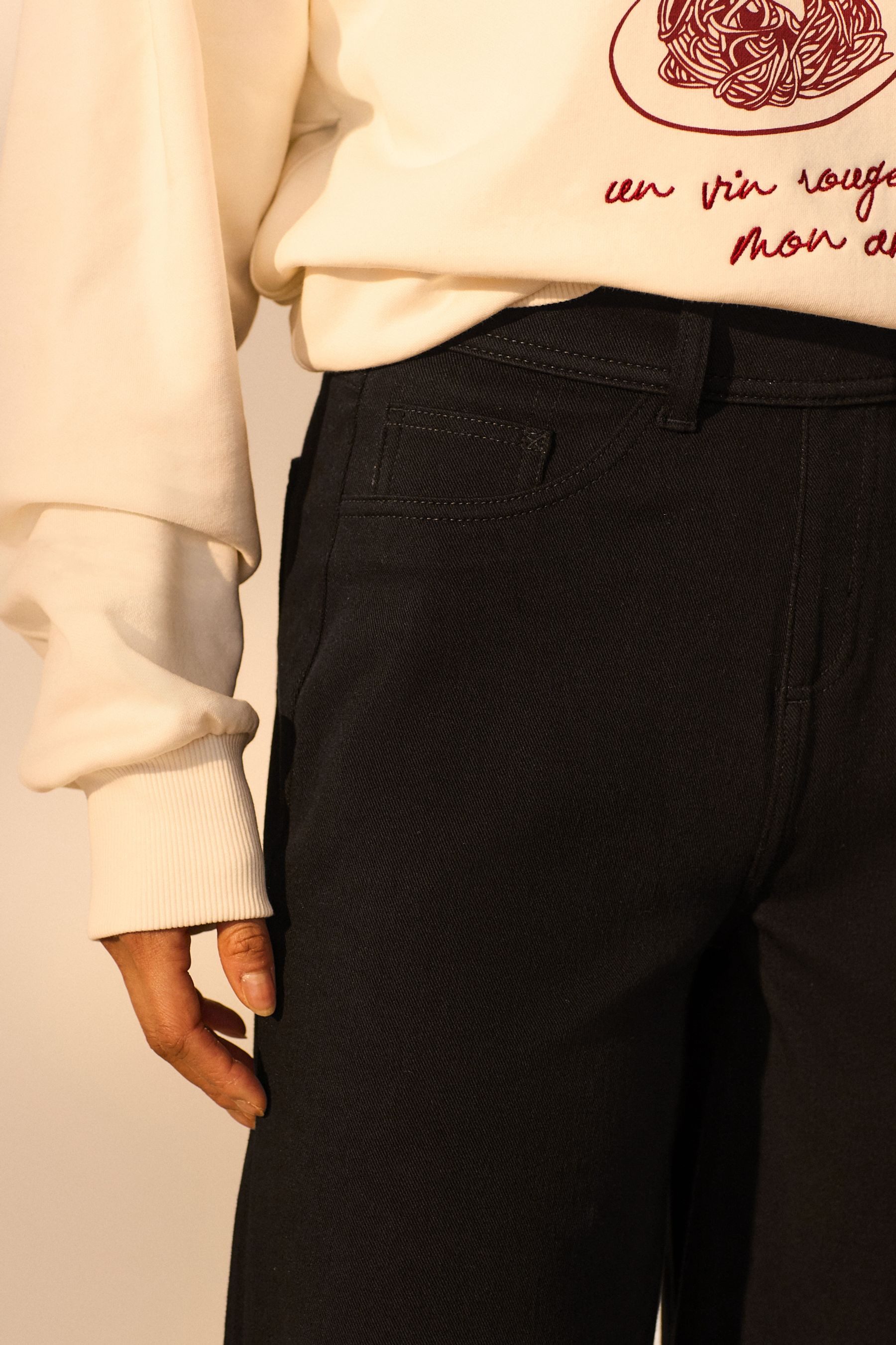 Next Weite Jeans Denim-Leggings aus Jersey mit weitem Bein (1-tlg)
