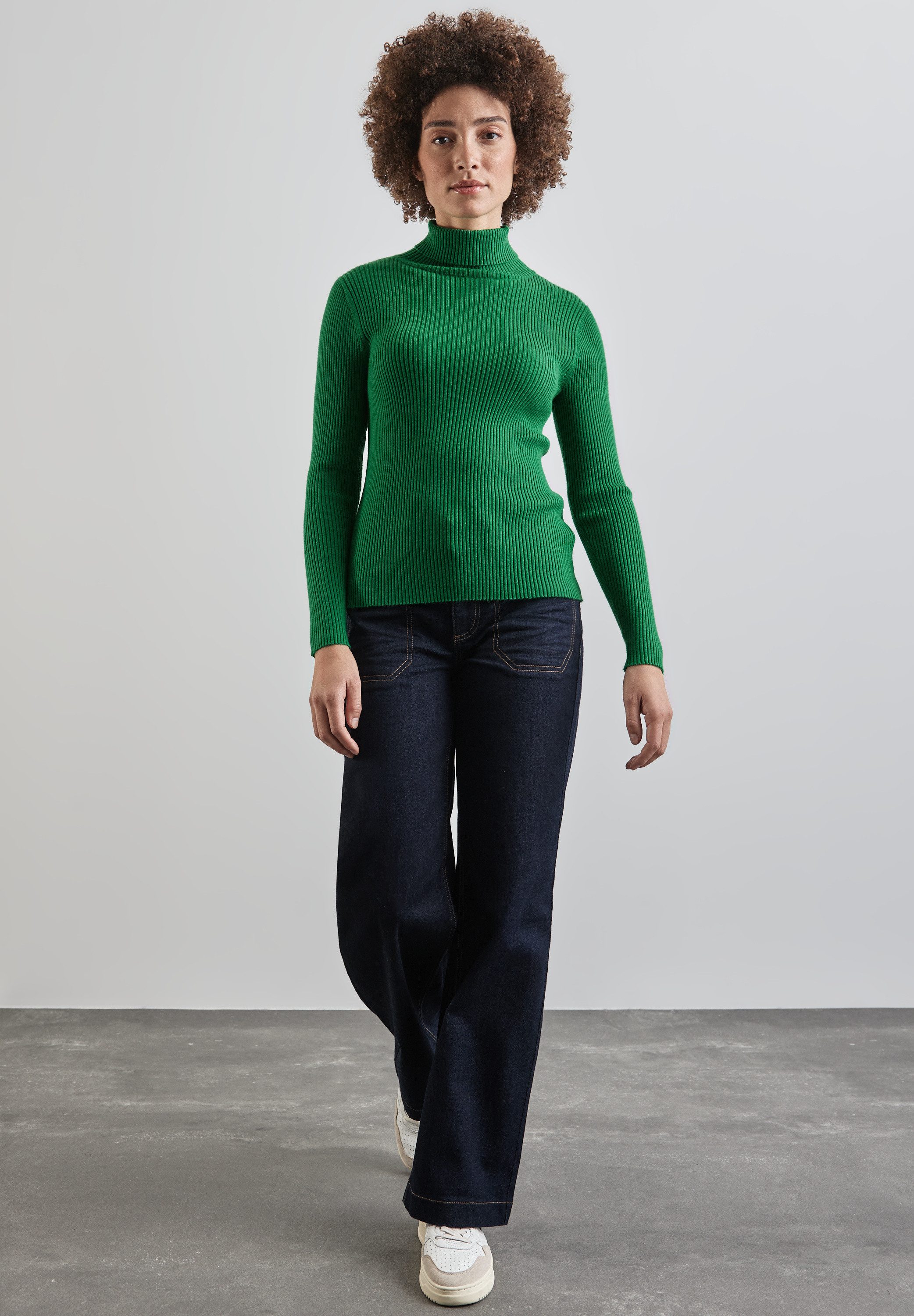 STREET ONE Rollkragenpullover mit Rippstrick-Struktur