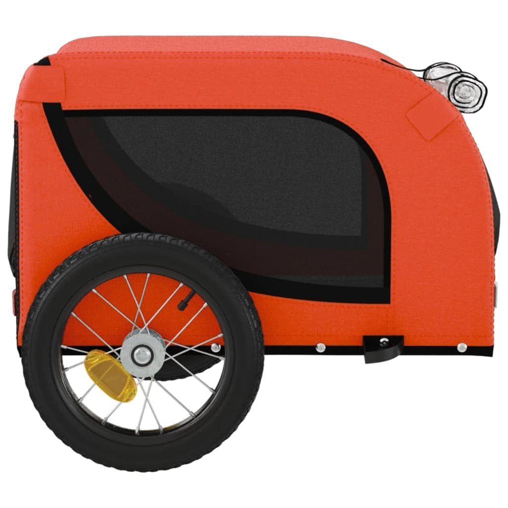 vidaXL Bicycle Dog Trailer 30 kg Bicycle Trailer for Dogs Orange and Black Oxford Fabric Iron
