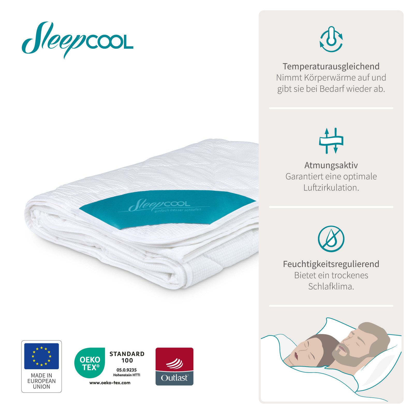 SleepCOOL Sommerbettdecke Leichte Bettdecke mit Kühleffekt und Temperaturre günstig online kaufen