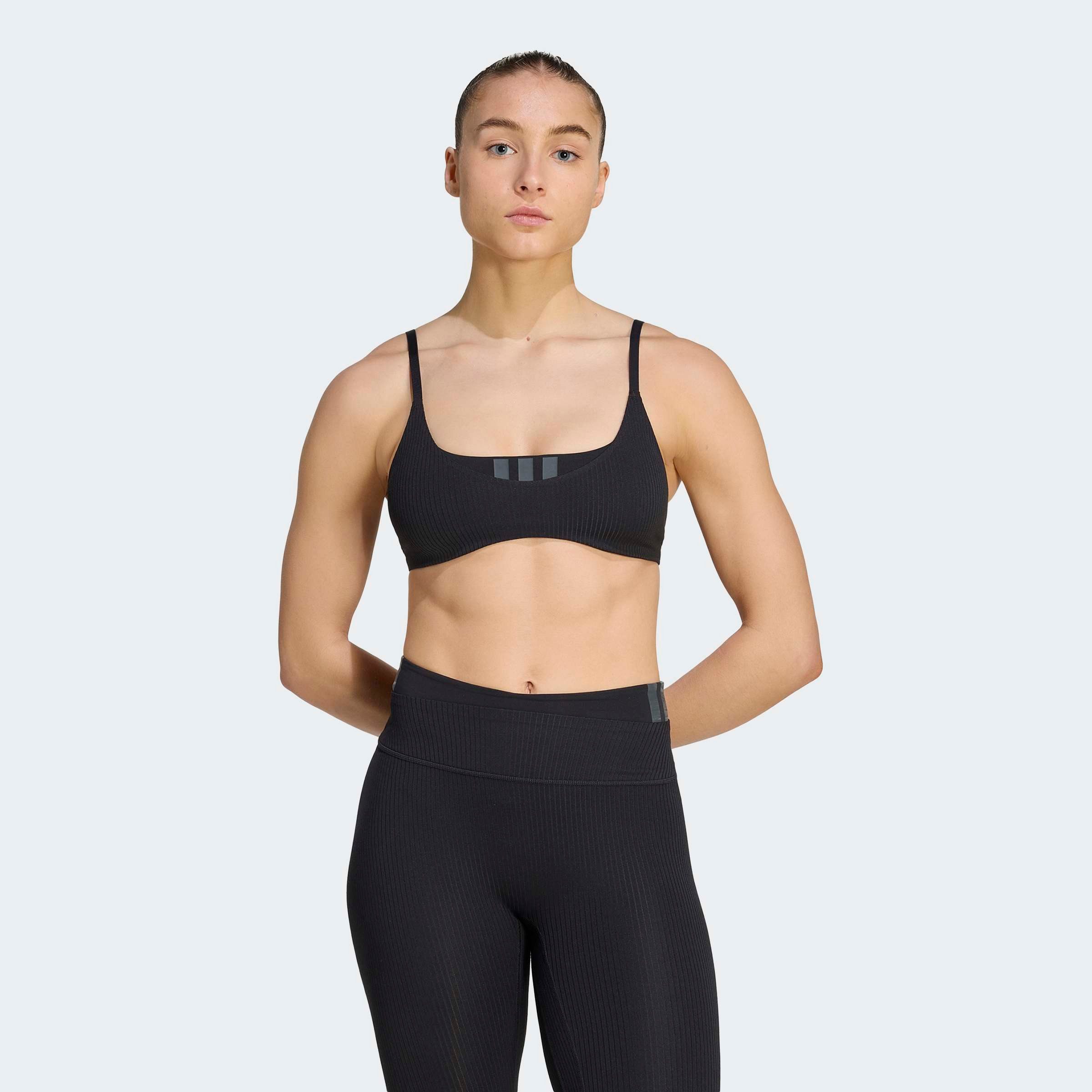 adidas Performance Sport-BH ALL ME LS RIB B ohne Bügel, für Fitness und Yoga