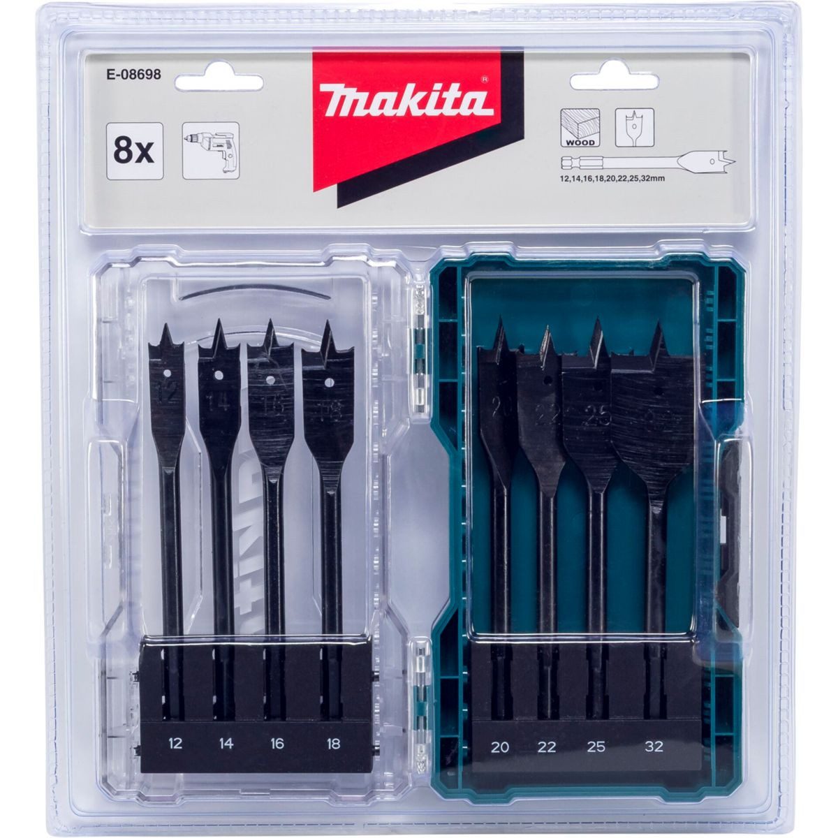 Makita Bohrer- und Bit-Set Flachfräsbohrer-Set 8tlg günstig online kaufen