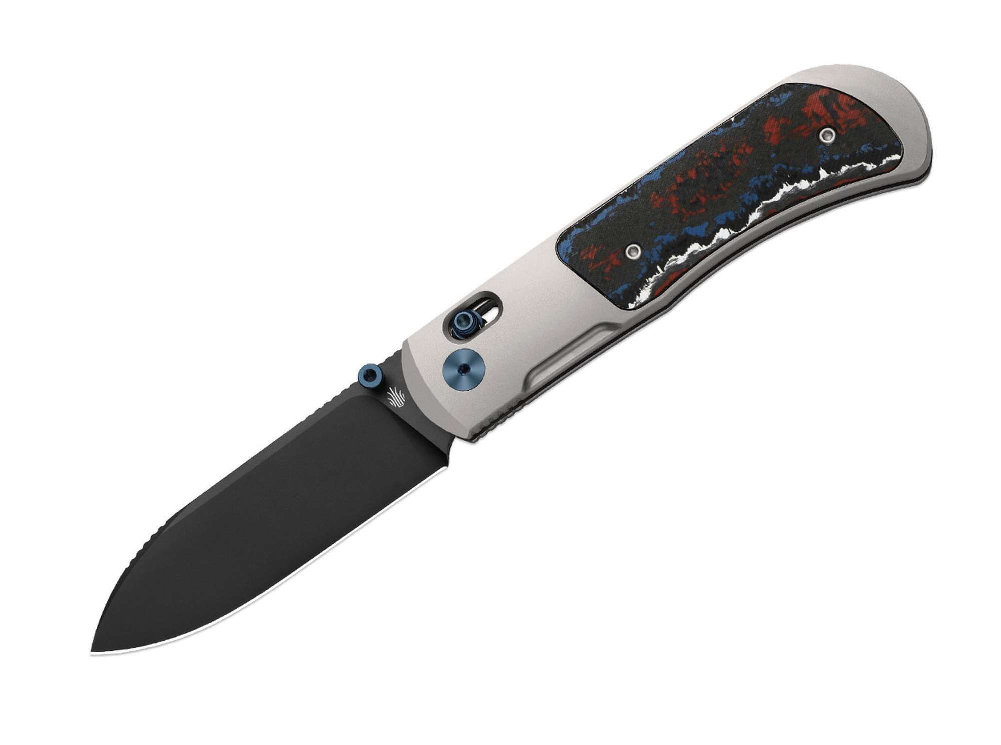 Kizer Taschenmesser Kizer Tycho M390 Ti Blue & Red Fat Carbon DLC