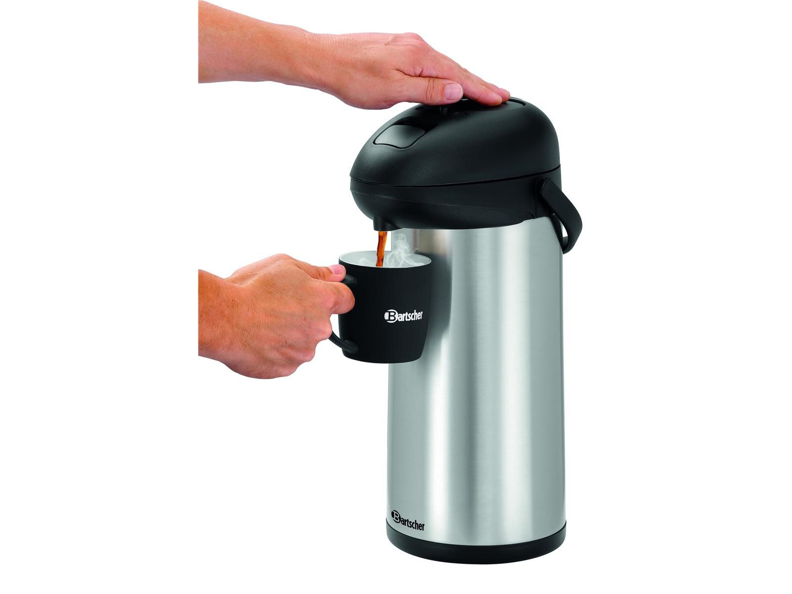 Bartscher Pump-Isolierkanne Isolierpumpkanne 5L, 5 Liter, Edelstahl, 150993