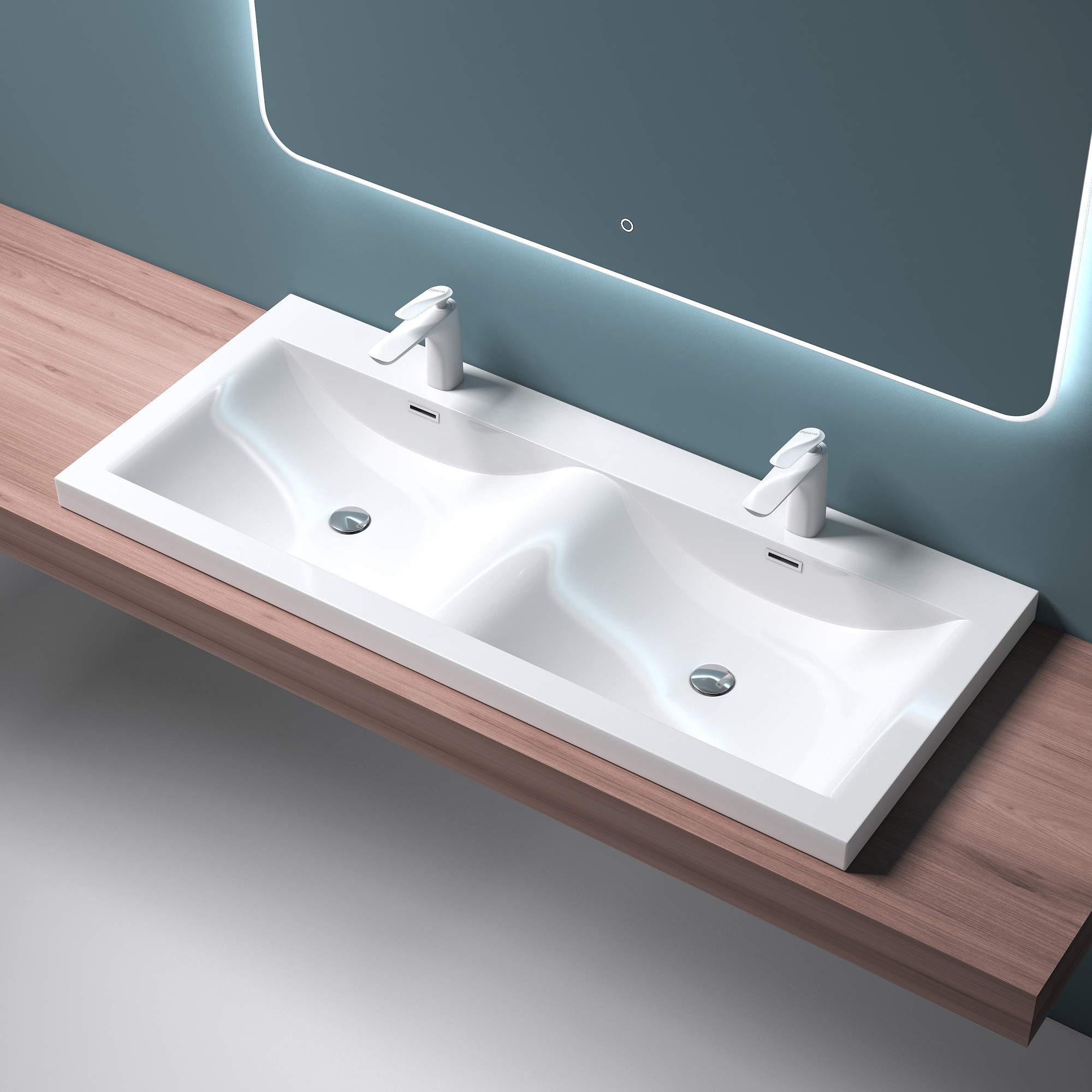 Mai & Mai Einbauwaschbecken Aufsatzwaschbecken 120/140cm günstig online kaufen