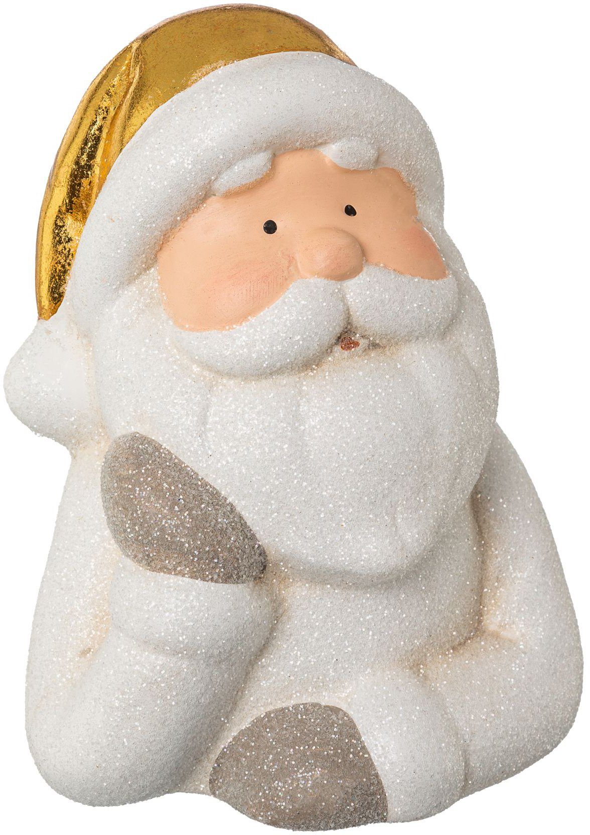 Creativ home Weihnachtsmann Weihnachtsdeko (Set, 2 St), aus Keramik, Höhe ca. 14,5 cm