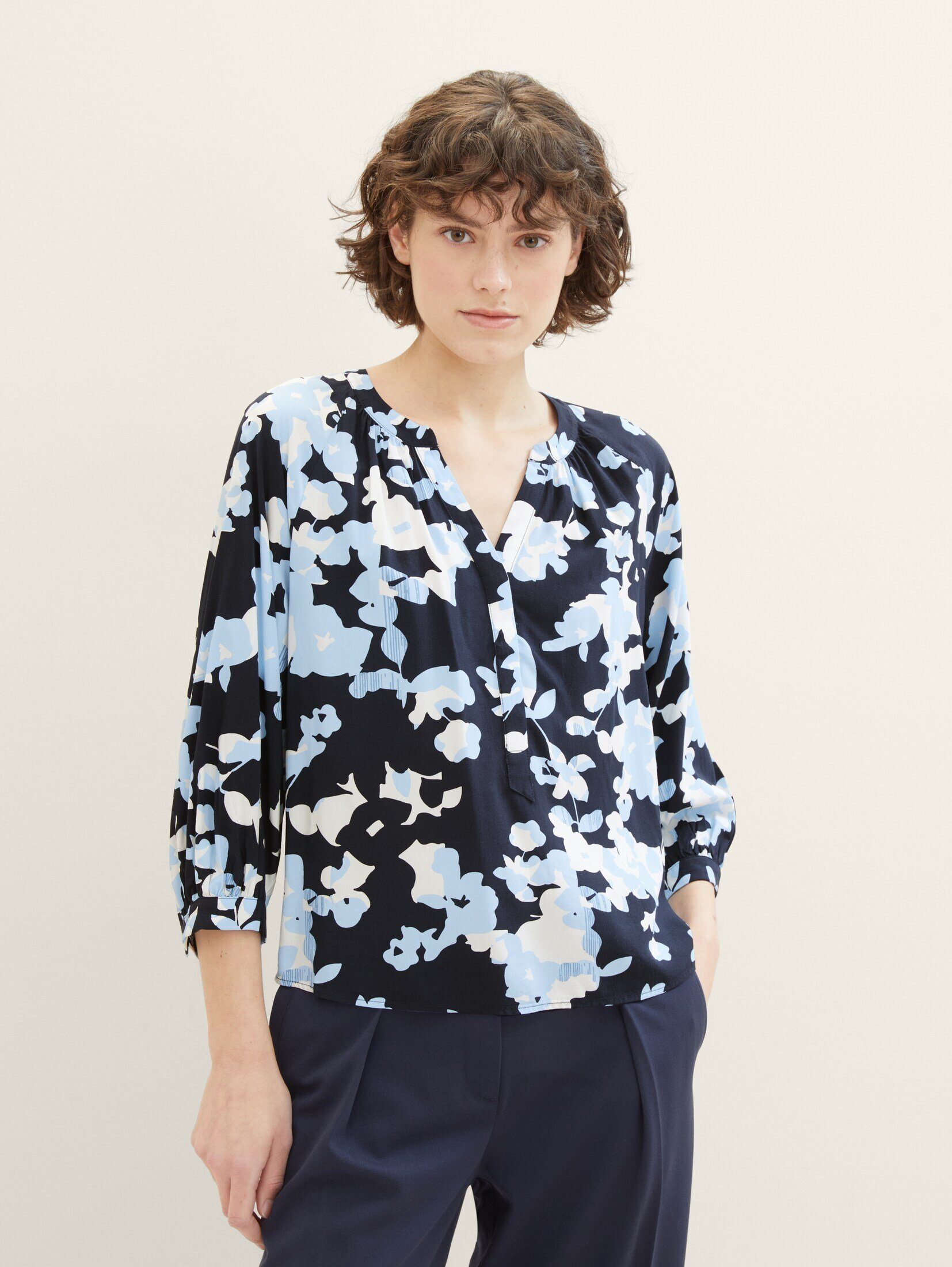 Langarmbluse Bluse mit LENZING™ ECOVERO™