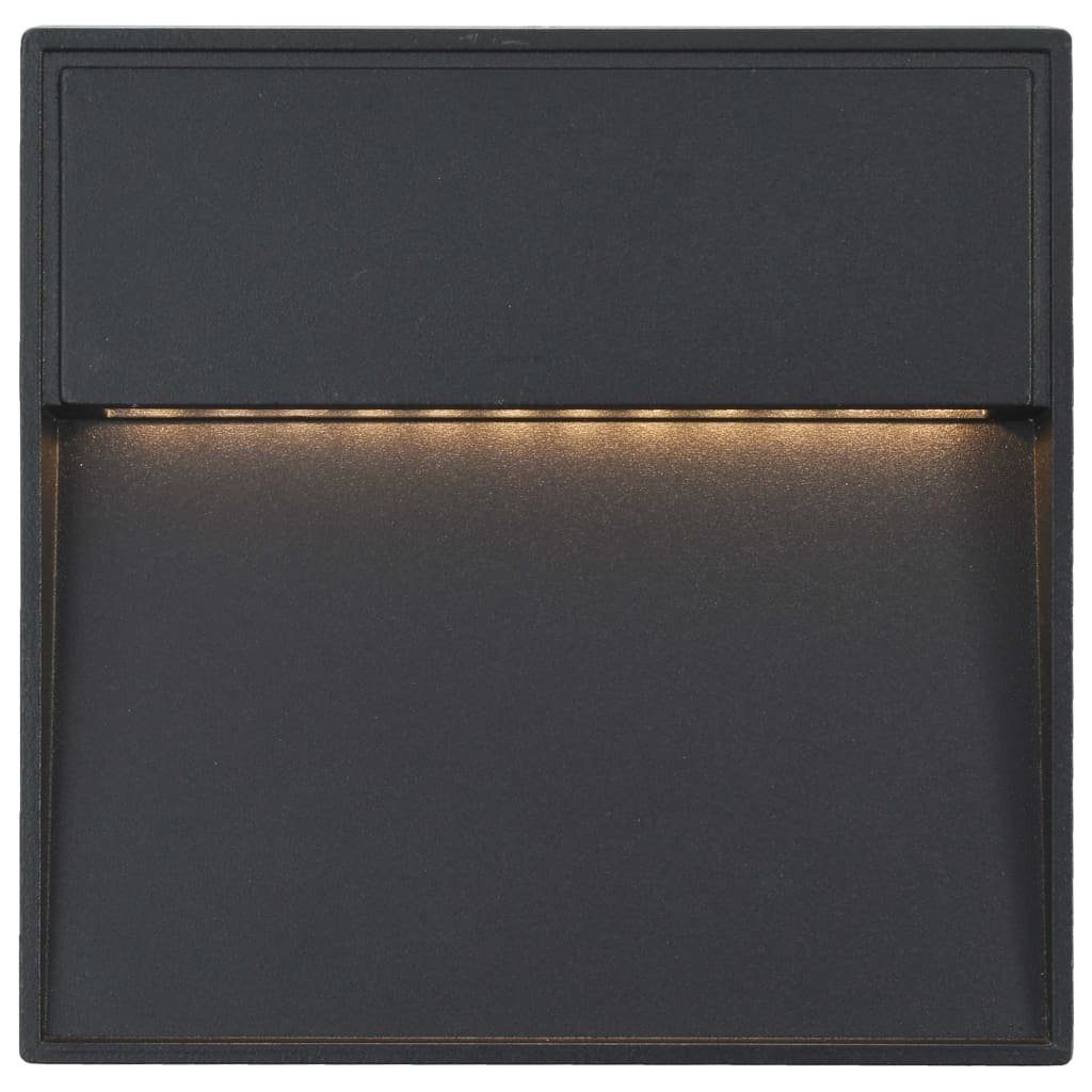 2 3W LED Stk. Schwarz vidaXL Quadratisch Außenwandleuchten Außen-Wandleuchte