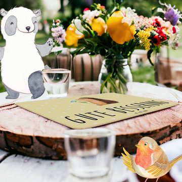 Platzset, Igel Blumen - Gelb Pastell - Geschenk, Tiermotive, Tiere, Gute Laune, Mr. & Mrs. Panda, (1-St), Designs mit Liebe