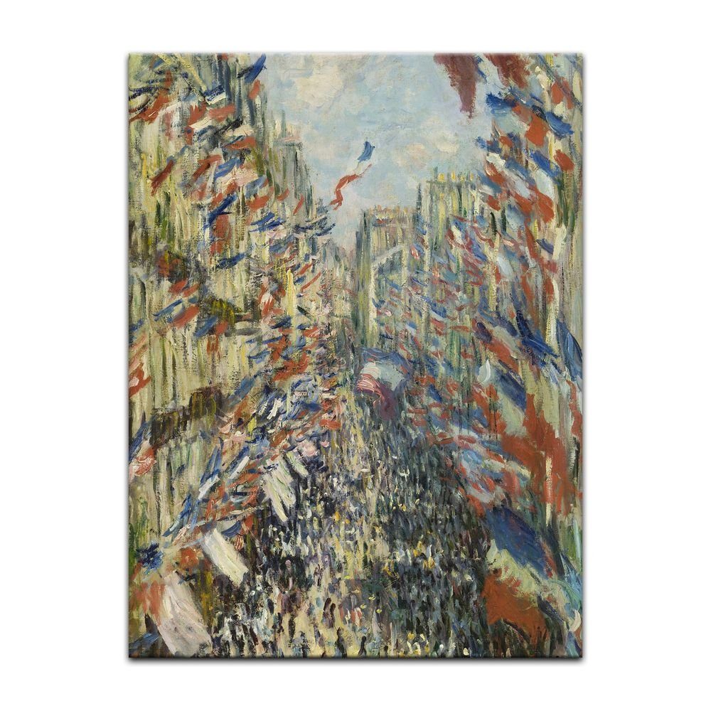 Bilderdepot24 Leinwandbild Alte Meister - Claude Monet - Die Rue Montorgueil in Paris, Feier Juni 30, Städte