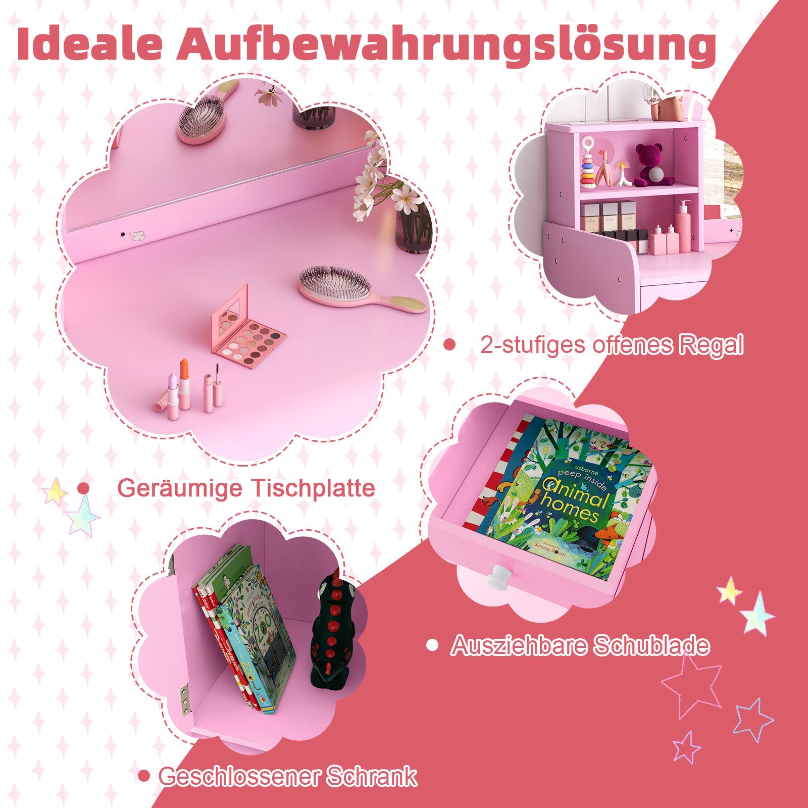 COSTWAY Schminktisch Kidner, mit Stuhl & günstig online kaufen