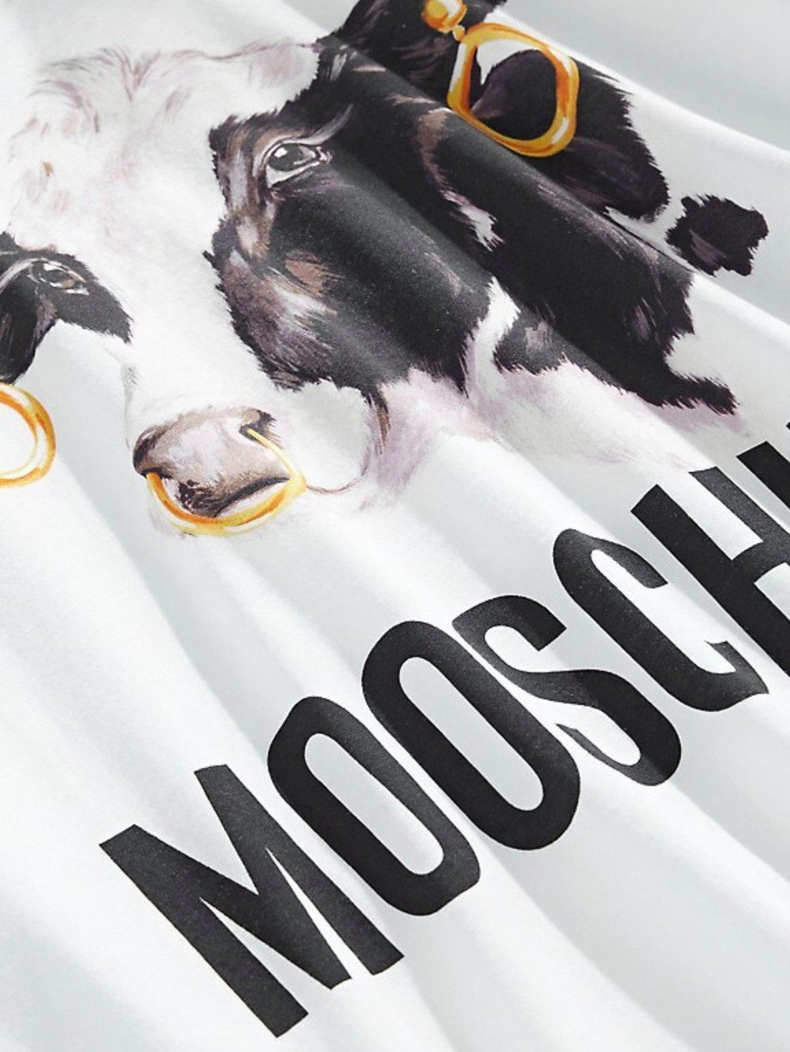 T-Shirt COUTURE " Mooschino Kuh Cow " Shirt Oversized Loose Boxy Tee New