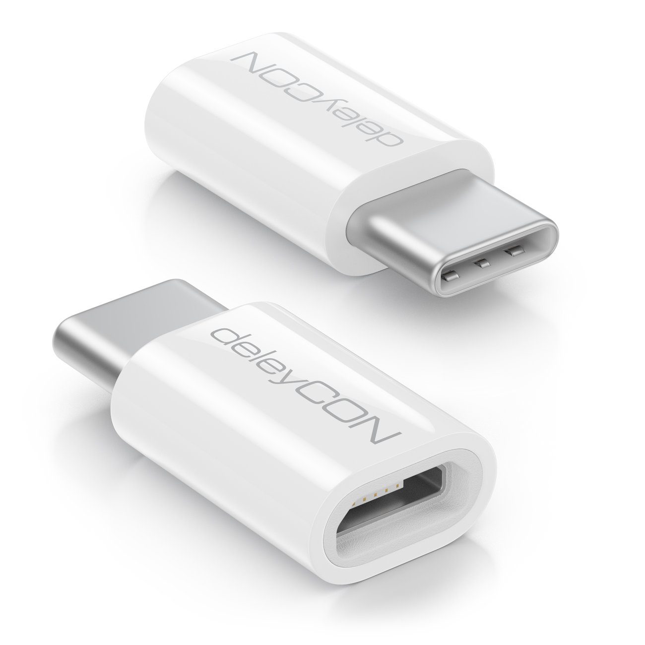 deleyCON 2x Micro USB auf USB-C Adapter Handy Smartphone Tablet USB-Adapter