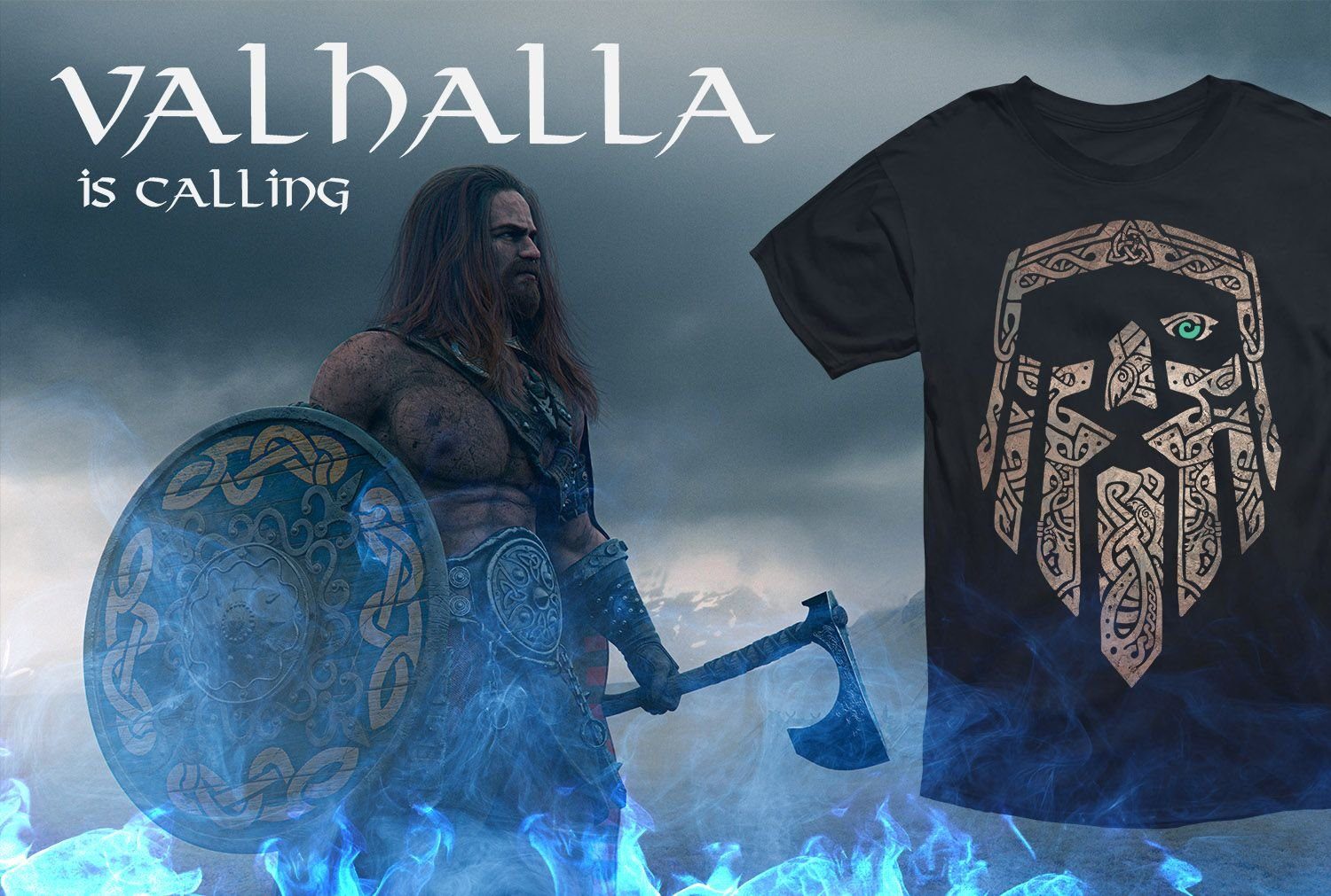 Print-Shirt Mythologie T-Shirt Nordmänner Neverless® Valhalla Wikinger Odin Neverless Wotan mit Gott Print Herren nordische