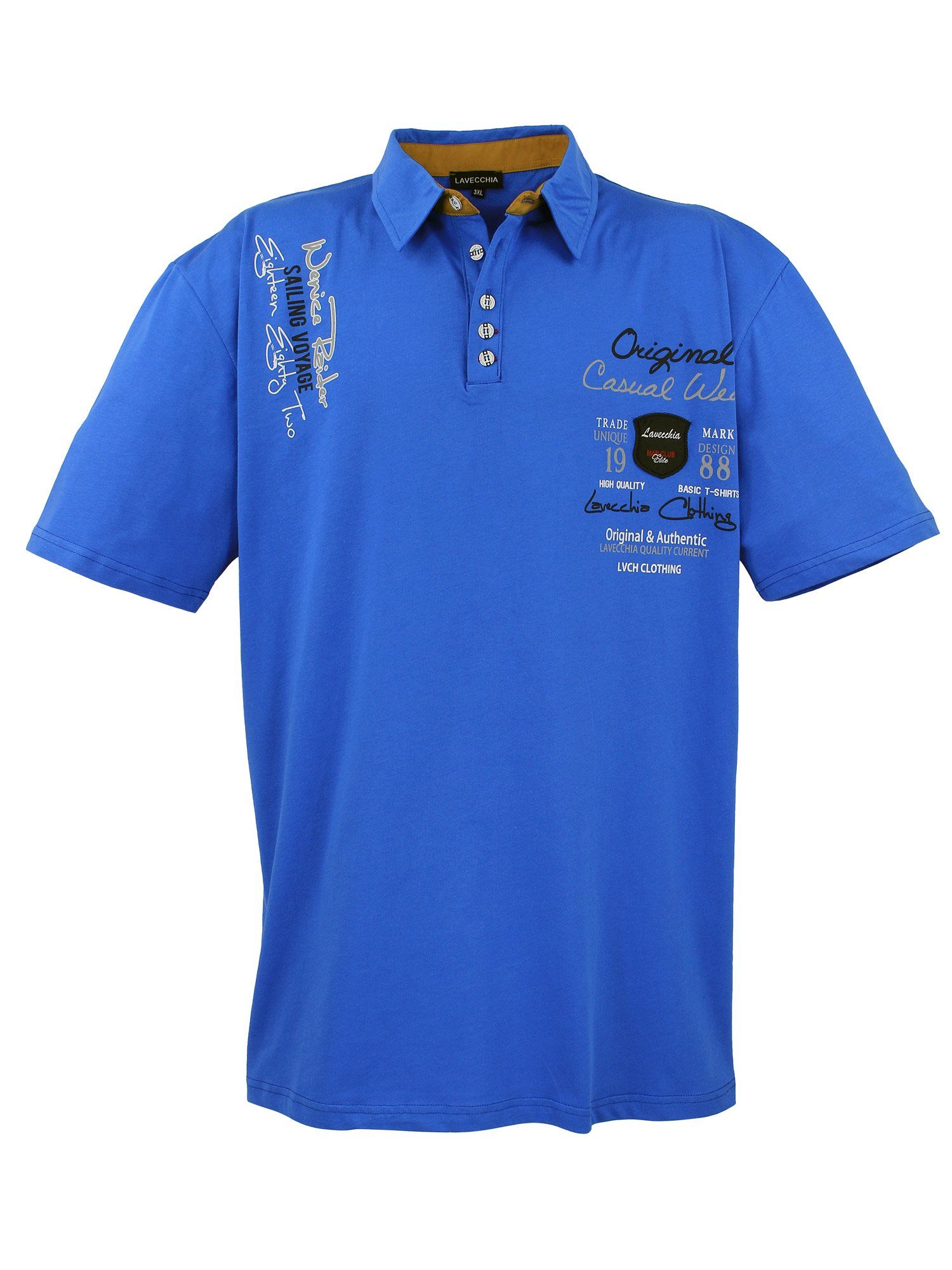 Lavecchia Poloshirt Übergrößen Herren Polo Shirt LV-610 Herren Polo Shirt royalblau