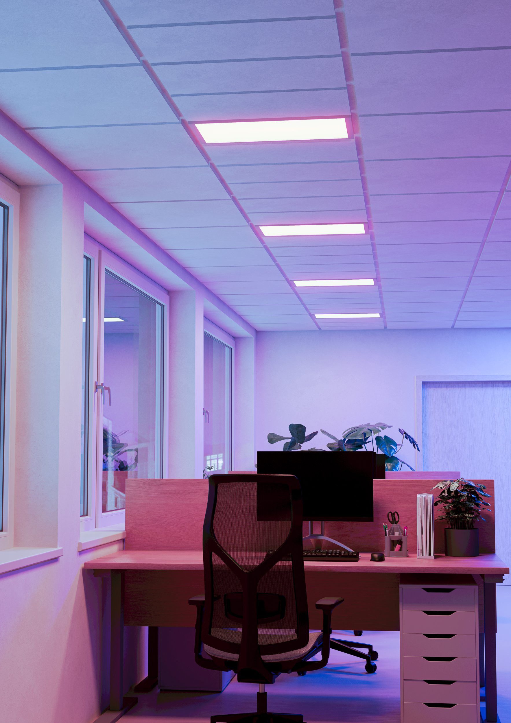 EGLO LED Panel Salobrena-rgbw, Leuchtmittel inklusive, LED Panel, Büro-Deckenleuchte, Fernbedienung, Deckenlampe, 60 x 30 cm