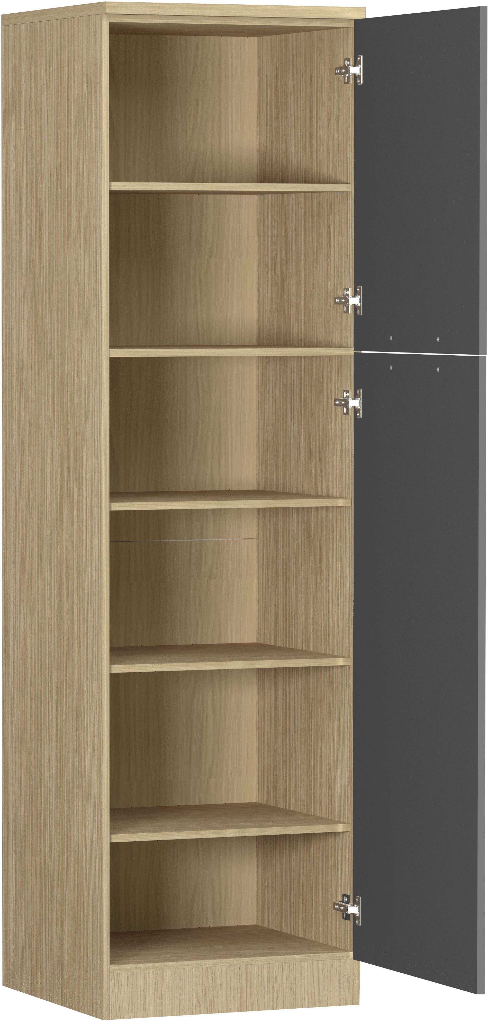 KOCHSTATION Vorratsschrank Luna, Hochschrank, Küchenvorratsschrank, Speiseschrank, Made in Italy B/T/H: 60×60×214,5 cm, mit 6 großzügigen Fächern