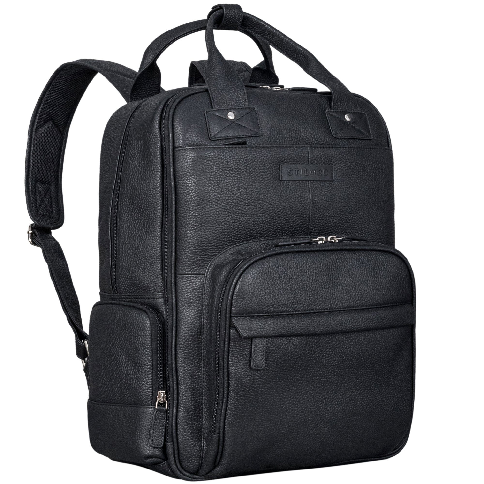 STILORD Notebookrucksack "Kasimir" Vintage Leder Wickelrucksack