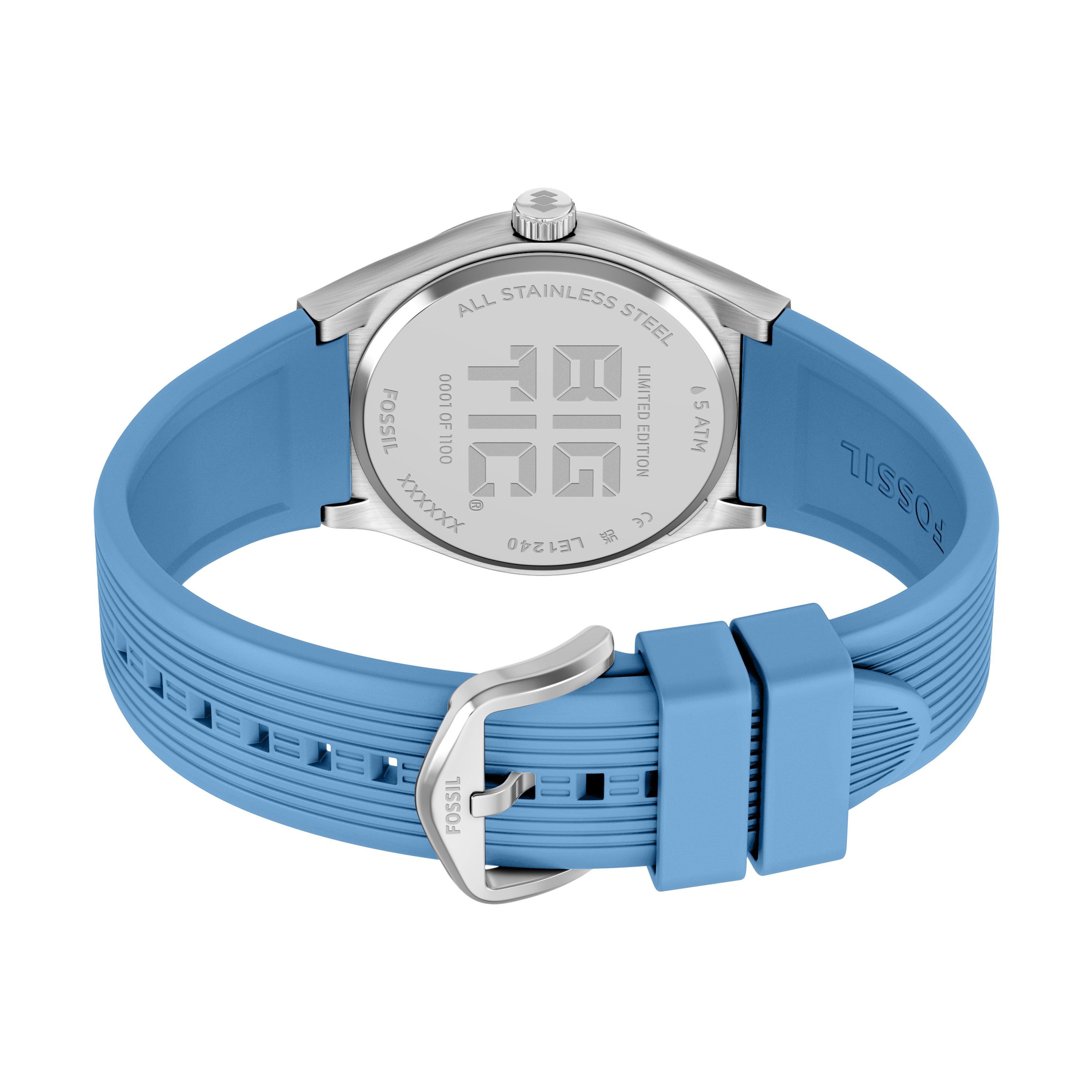 Fossil Quarzuhr World Flags Big Tic Argentina - LE1240, Armbanduhr, Herrenuhr, Silikonarmband, analog, digital