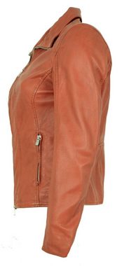 Jilani Lederjacke Laura Echtleder Damen Lederjacke Lammnappa emberglow orange