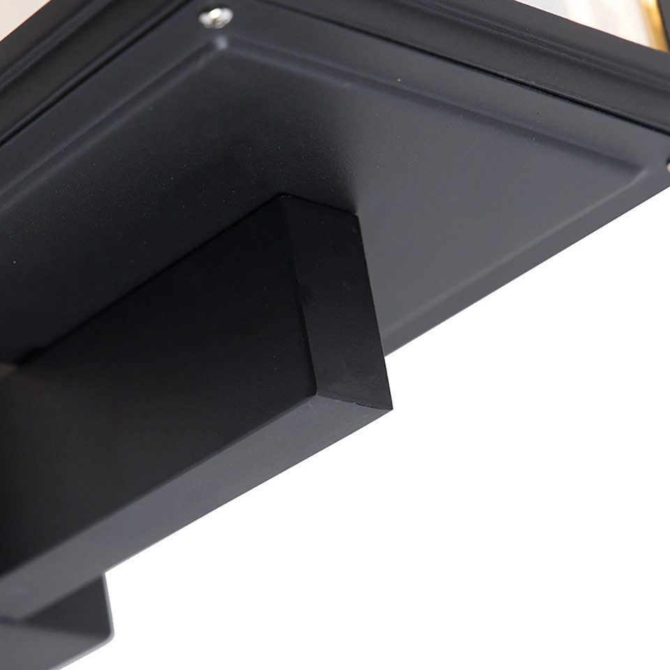 Qazqa Außen-Wandleuchte Sutton, Dimmbar, LED wechselbar, Extra-Warmweiß, QAZQA Außen Wand­leuchte, e27, Schwarz, Edelstahl, Industrie