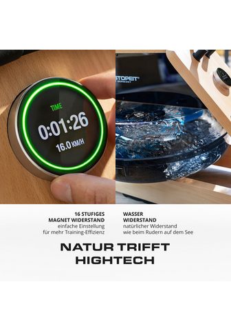 Christopeit Sport® irklavimo treniruoklis WP 5000 ir pulso diržas (Rinkinys pulso diržas Ruderzugmaschine) Irklavimo treniruoklis