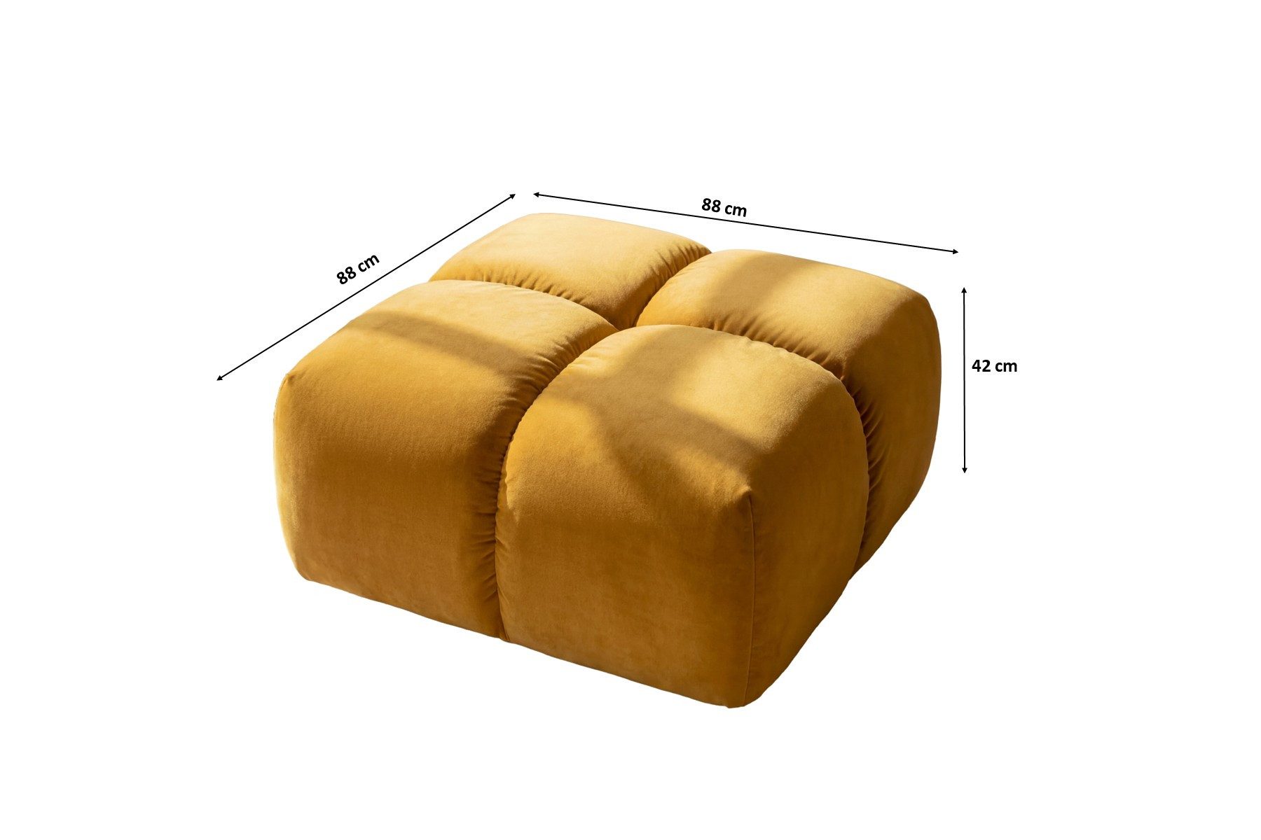 Kaiser Möbel Hocker für Wohnzimmer, Samtstoff Bluvel, Averro (Hocker), Designer-Hocker im Bubble-Stil,Modell aus der Averro-Kollektion