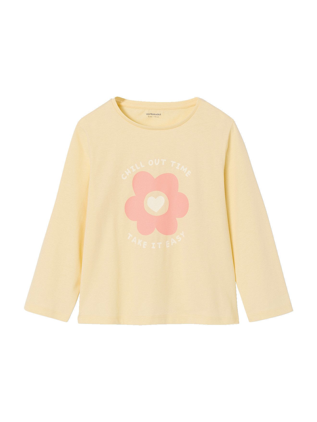 vertbaudet Langarmshirt Mädchen Shirts mit Print BASIC 3er-Pack