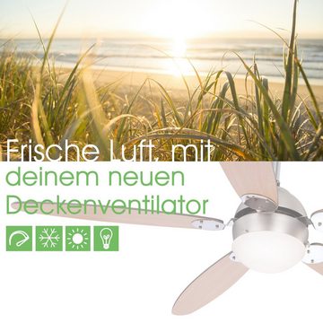 bmf-versand Deckenventilator Deckenventilator sehr leise Ventilator mit Leuchte Luftkühler inkl.
