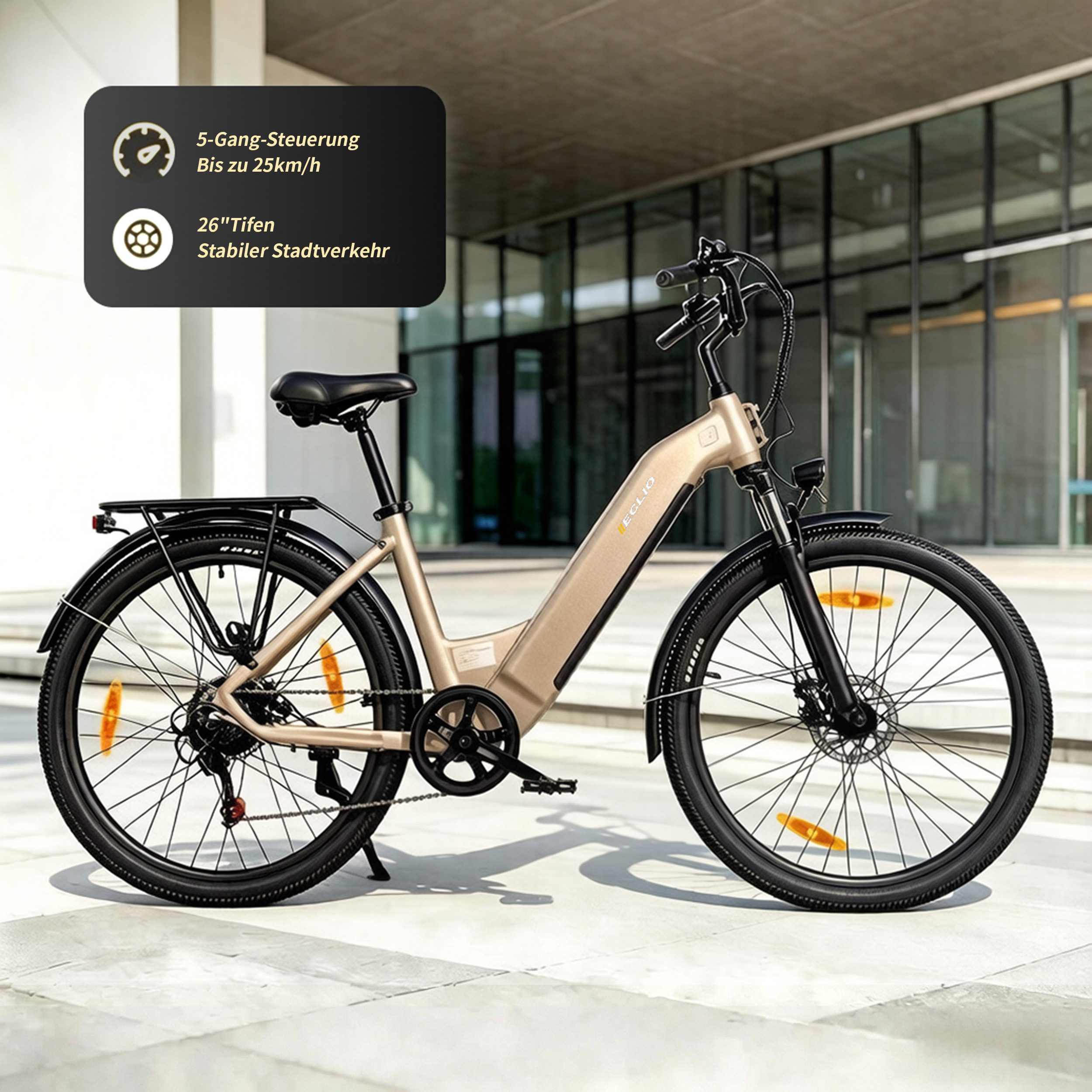 Vankel E-Bike Cityrad e bike für herren 26 zoll 18.2AH 36V 655WH damen 120km Elektrofahrrad, Kettenschaltung, Heckmotor, 655 Wh, (Beleuchtungsset mit Batterieladegerät, Batterieschlüssel, Werkzeug), Komfortables Stadtrad mit Scheibenbremsen & 26" Bereifung für Pendler