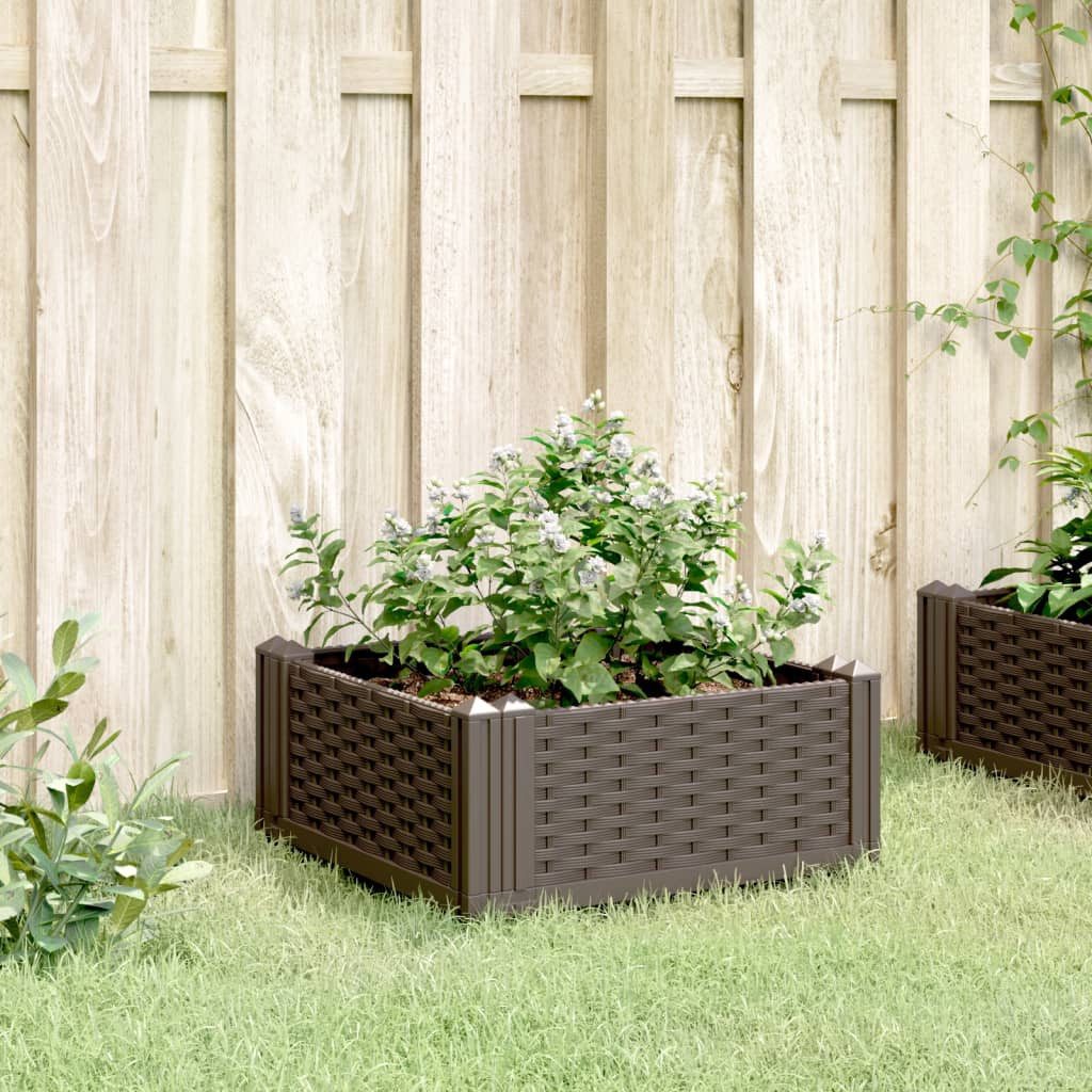 vidaXL Blumentopf Pflanzkasten mit Erdspießen Braun günstig online kaufen