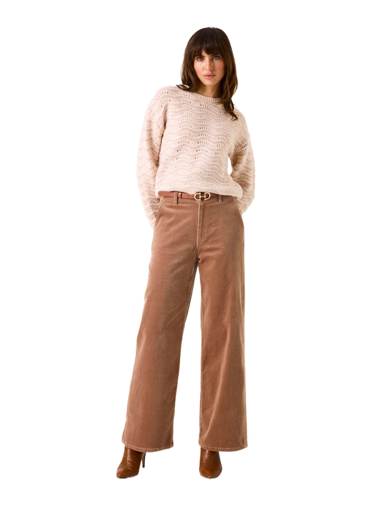 Garcia Stoffhose braun, Casual, Baumwolle, Unifarben, Straight Leg, Mittel