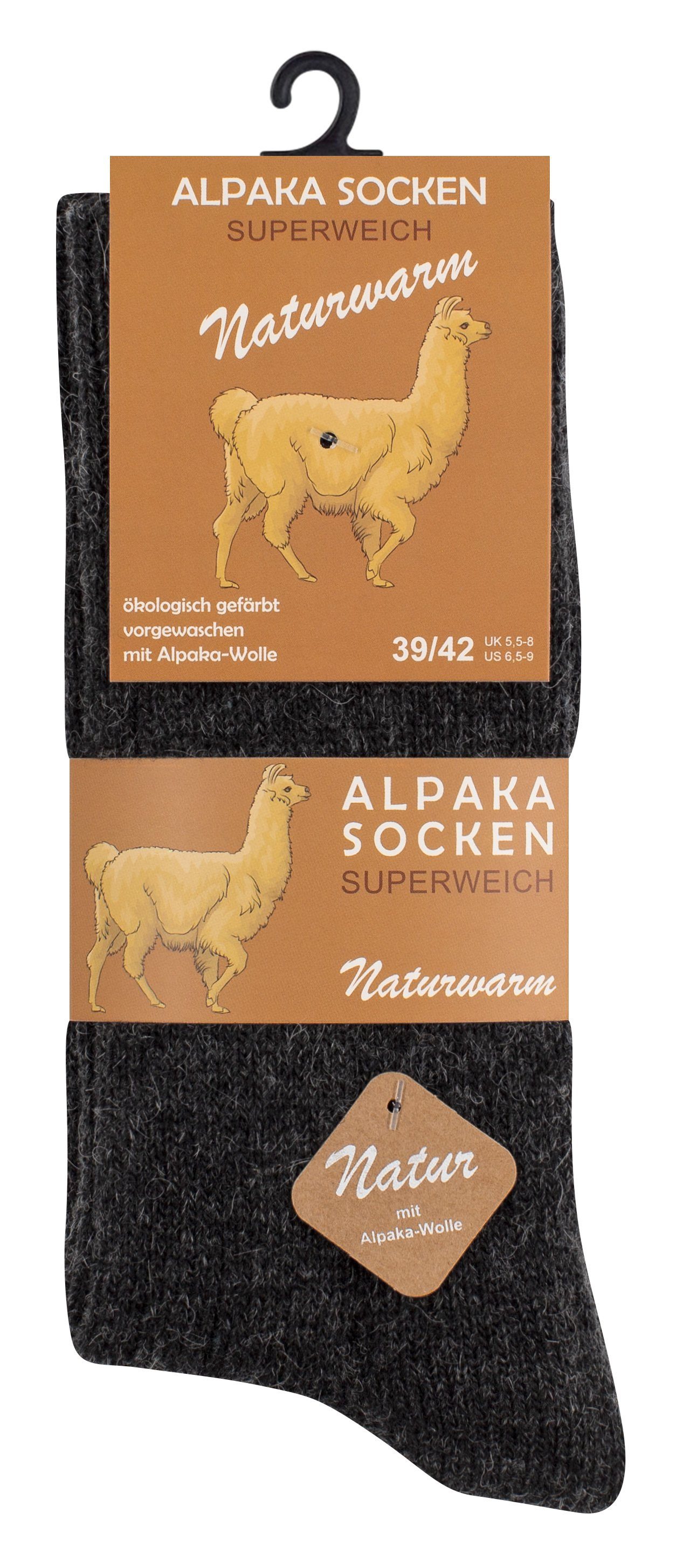Socken Socken Cotton Prime® (2-Paar) ökologisch gefärbt Alpaka und vorgewaschen anthrazit/grau