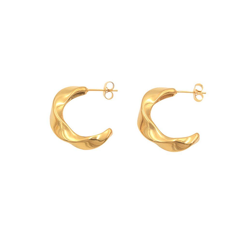 POCHUMIDUU Paar Ohrhänger 14K Gold plattiert Ohrringe (2-tlg., Ohrringe aus Titan), für Frauen Lightweight Golden Beads