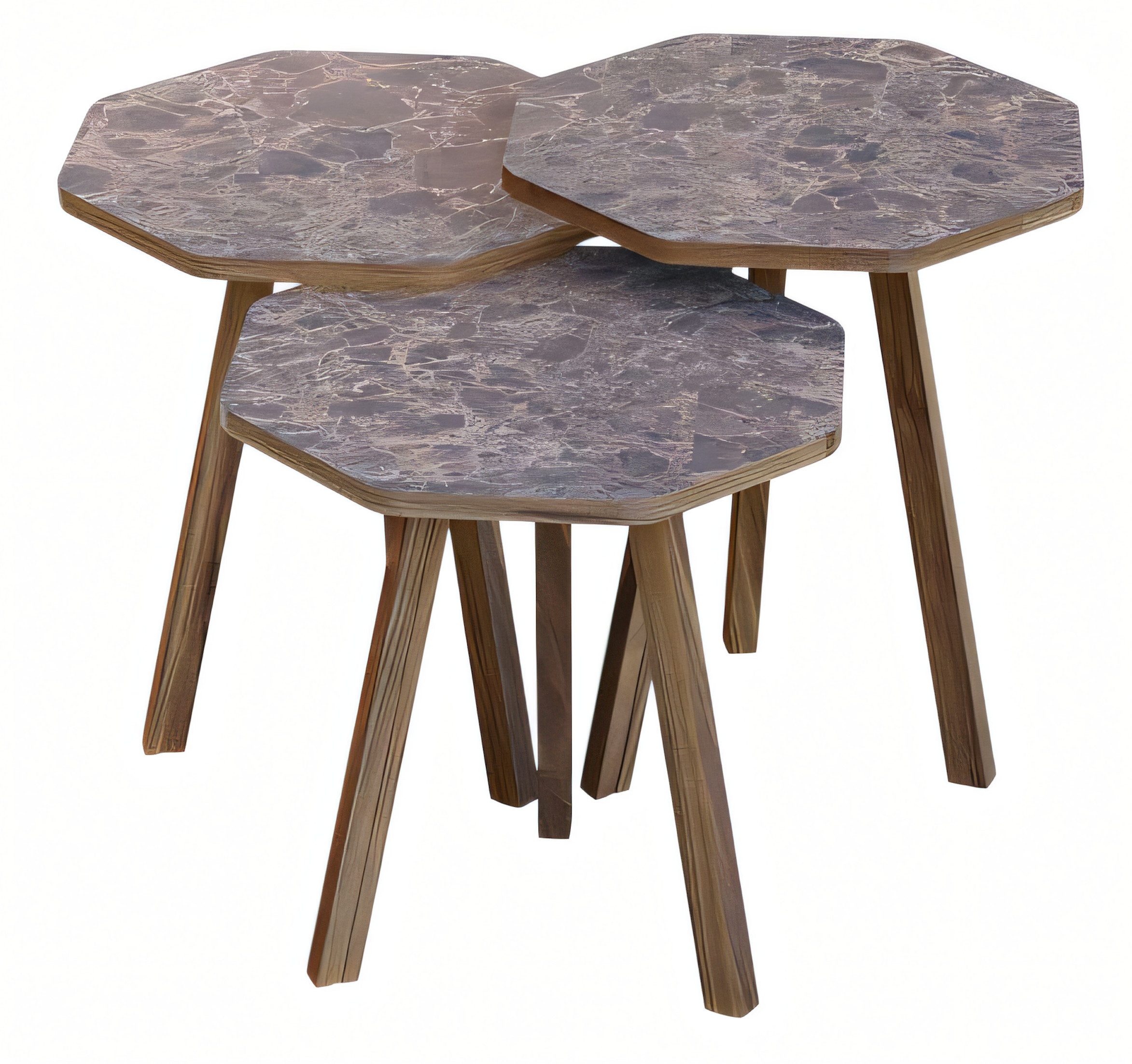 JVmoebel Couchtisch Eleganter Couchtisch aus braunem Holz im modernen Design (Set, Couchtisch, Couchtisch 2, Couchtisch 3), Made in Europe