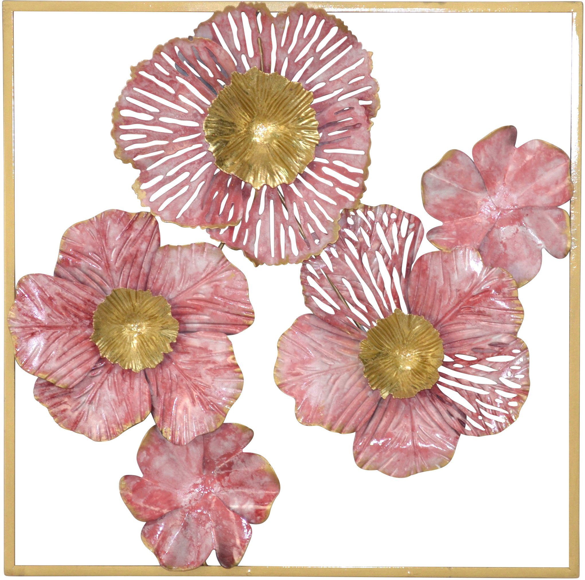 HOFMANN LIVING AND MORE Wanddekoobjekt Wanddekoration (1 St), rosa Blüten i günstig online kaufen