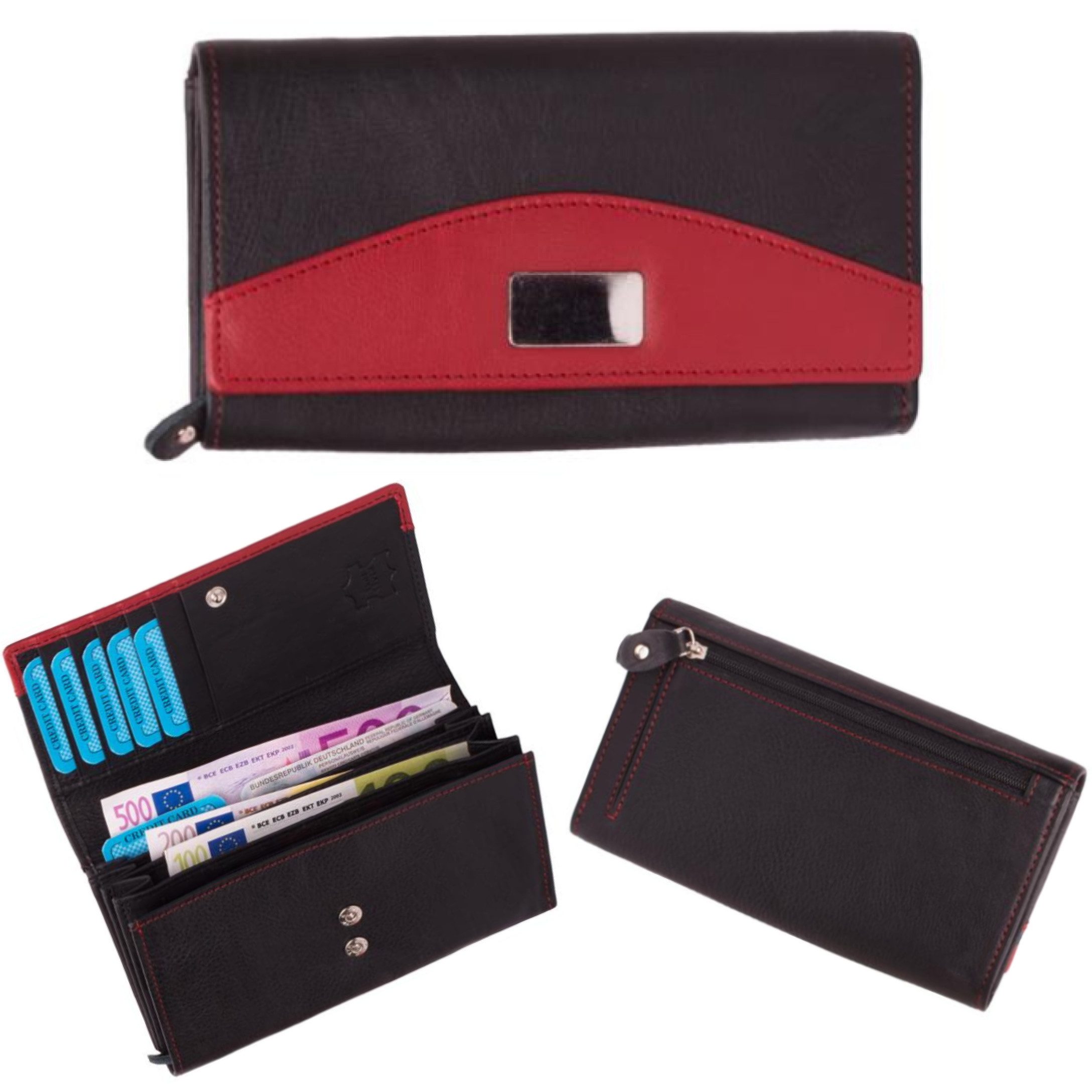 Ware aus aller Welt Geldbörse Echtleder Damenbörse Leder Damen Portemonnaie Frauen Geldbeutel (1-tlg)