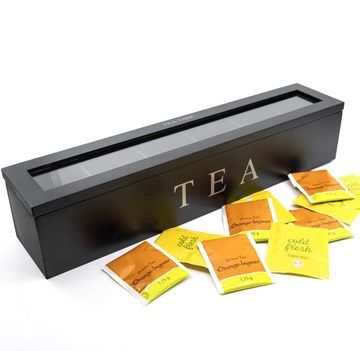 TMV24 Teedose Teebox Teekiste Tee Aufbewahrung Teekasten Teebeutelbox Teeregal Box, Holz