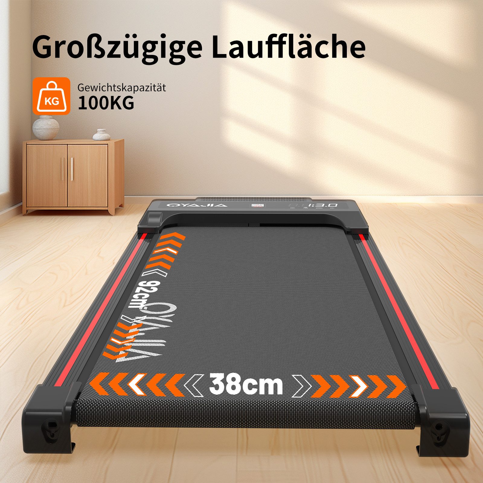 WILGOON Laufband Laufband und Hantelset 6-teilig, Walking Pad mit 2,5 PS & 12 Programme (Elektrisches Laufband mit Bluetooth, Fernbedienung & LED-Display, 2-tlg., Kurzhantel Set mit 1/2/3 kg Gewichten & Ständer – Rutschfest & Robust), Perfekt für Heimtraining, Büro,Fitnessstudio - Leise, Kompakt & Stabil