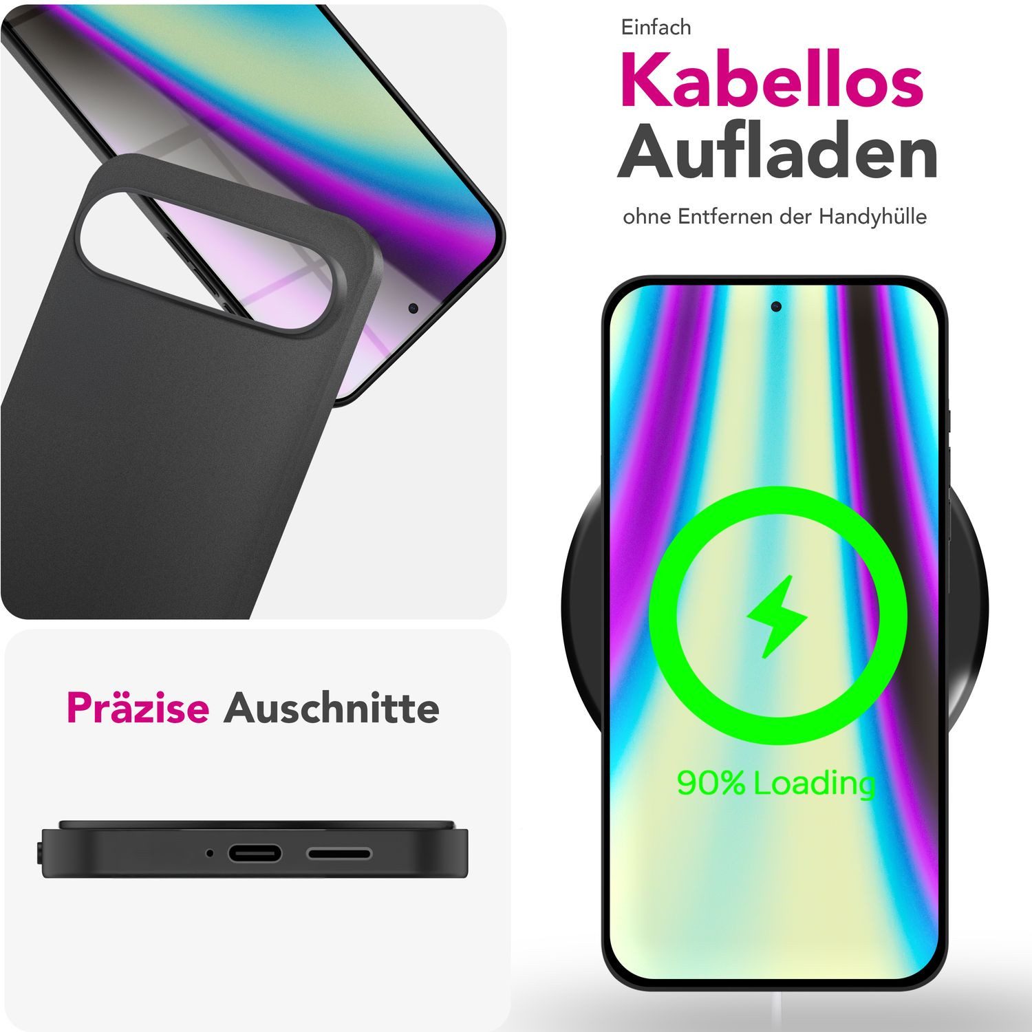 Nalia Smartphone-Hülle Google Pixel 9 Pro, Ultra Dünn 0,3mm / Mattiertes Finish / Anti-Fingerprint / Rutschfest