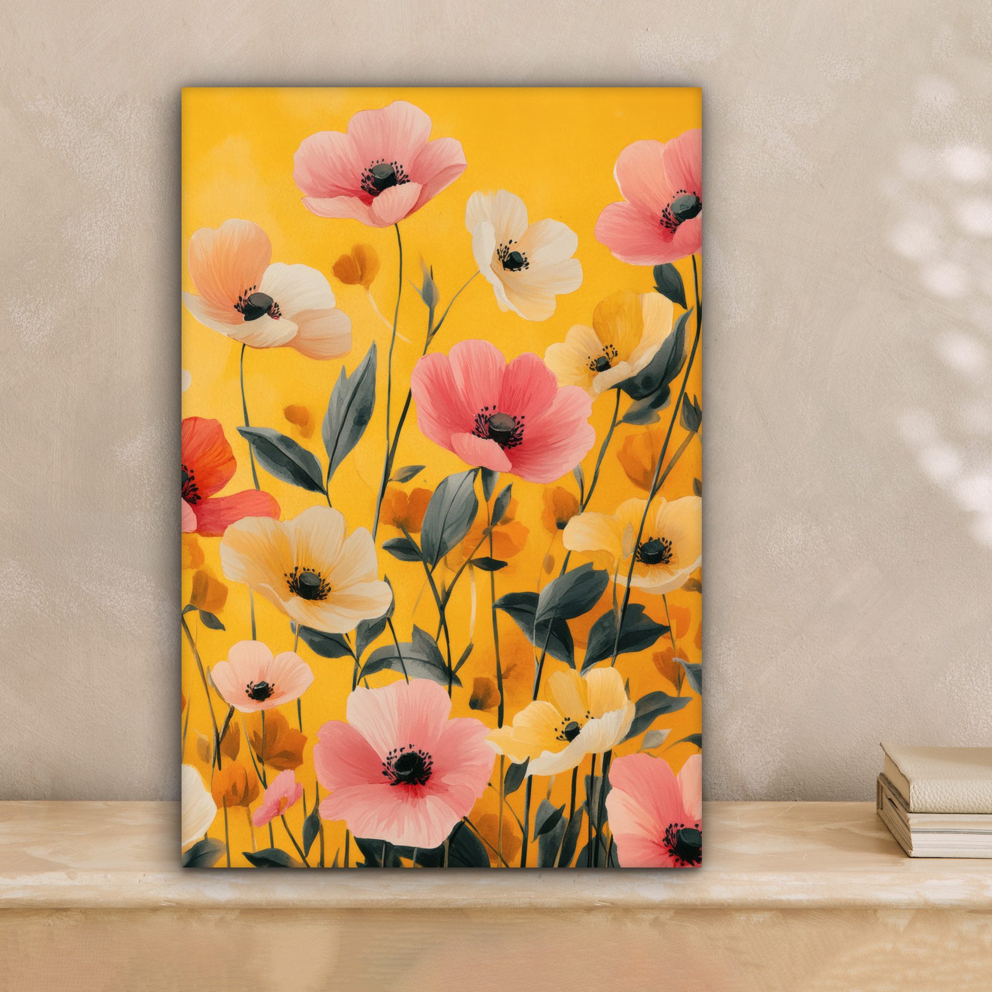 OneMillionCanvasses® Leinwandbild Blumen - Feld - Gelb, Fotodruck (1 St), L günstig online kaufen