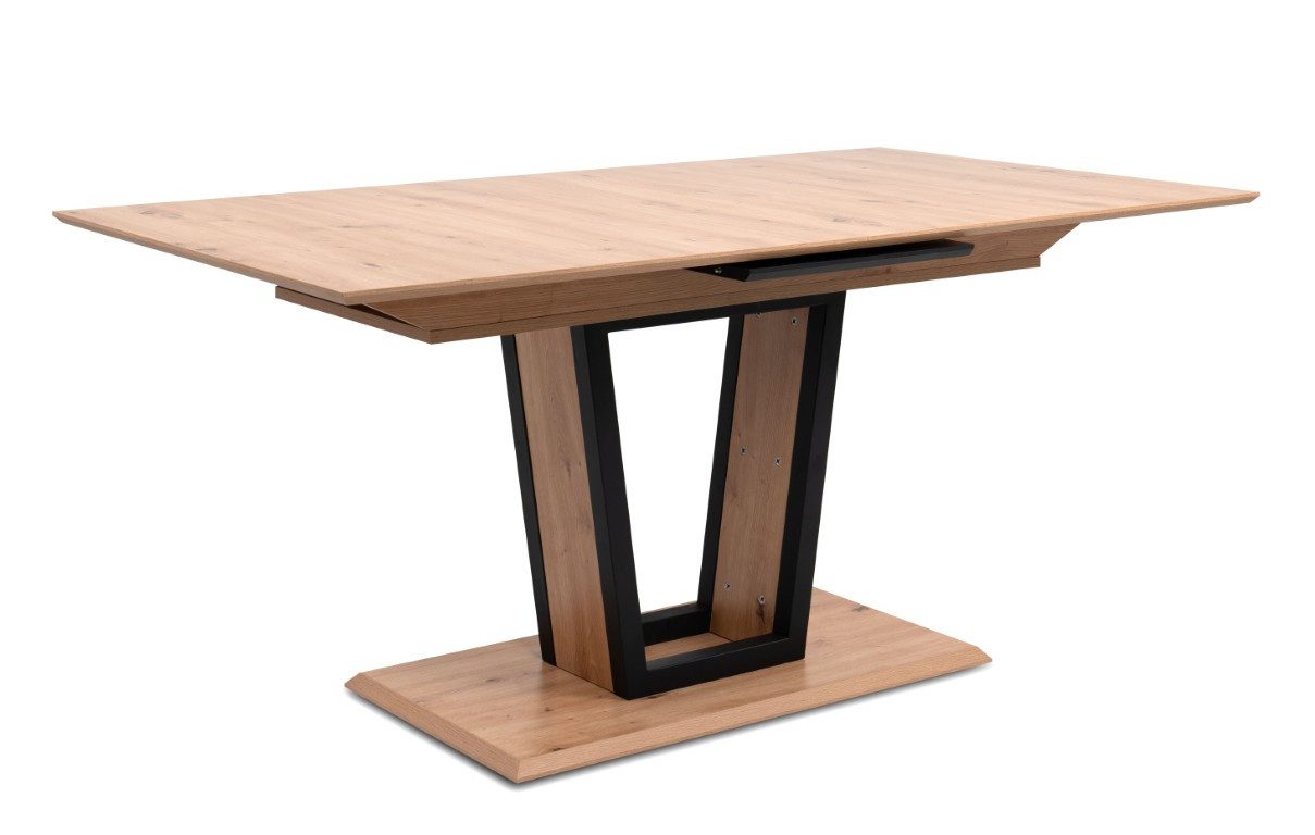 Finori Esstisch Esstisch Soria, Ausziehtisch, 160(200)x90, Artisan Oak / schwarz (No-Set), cm
