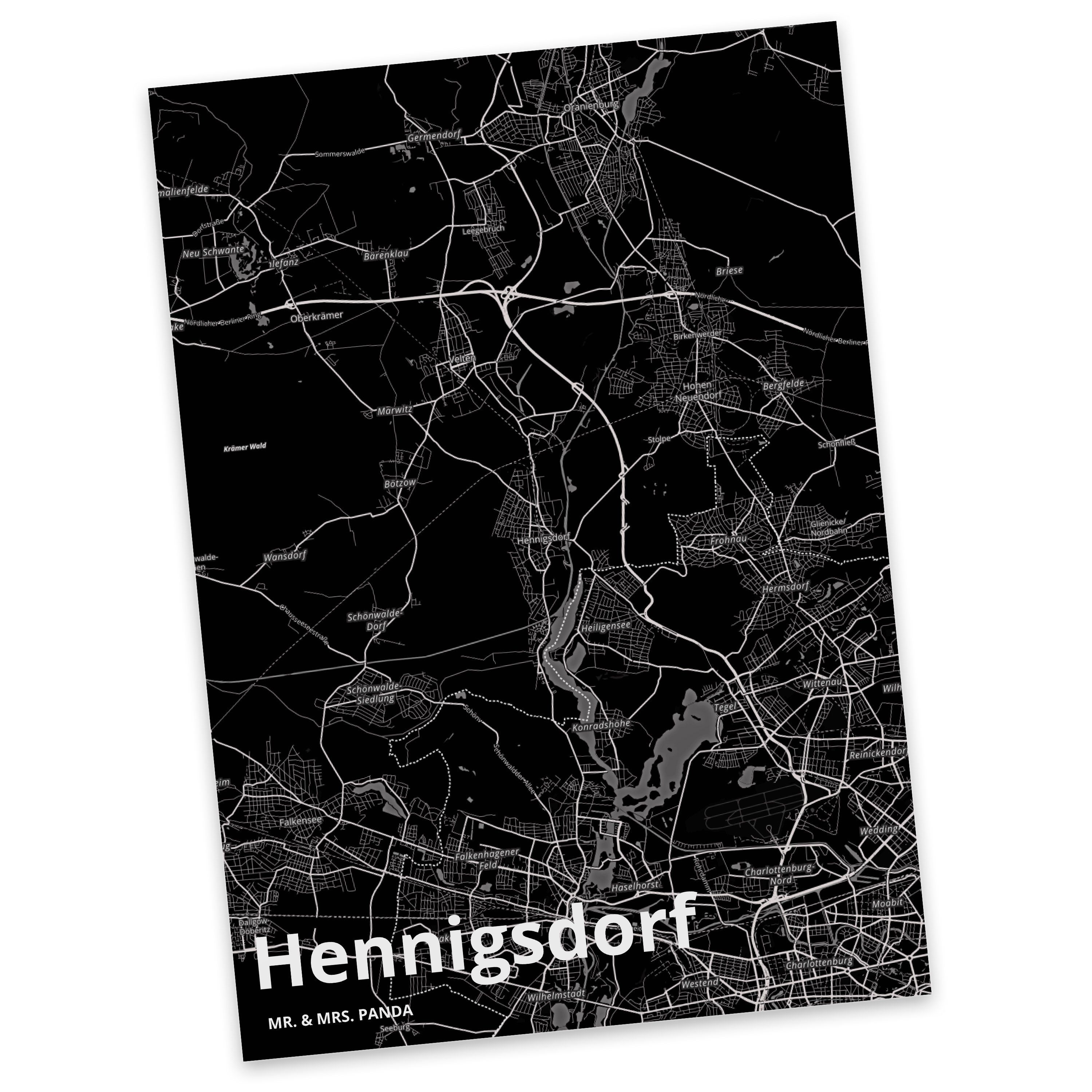 Mr. & Mrs. Karte, Kar Städte, Grußkarte, Geschenk, - Postkarte Hennigsdorf Dorf Panda Stadt Ort