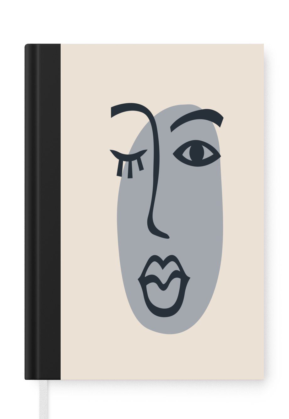 MuchoWow Notizbuch Pastell - Gesicht - Frau, Journal, Merkzettel, Tagebuch, Notizheft, A5, 98 Seiten, Haushaltsbuch