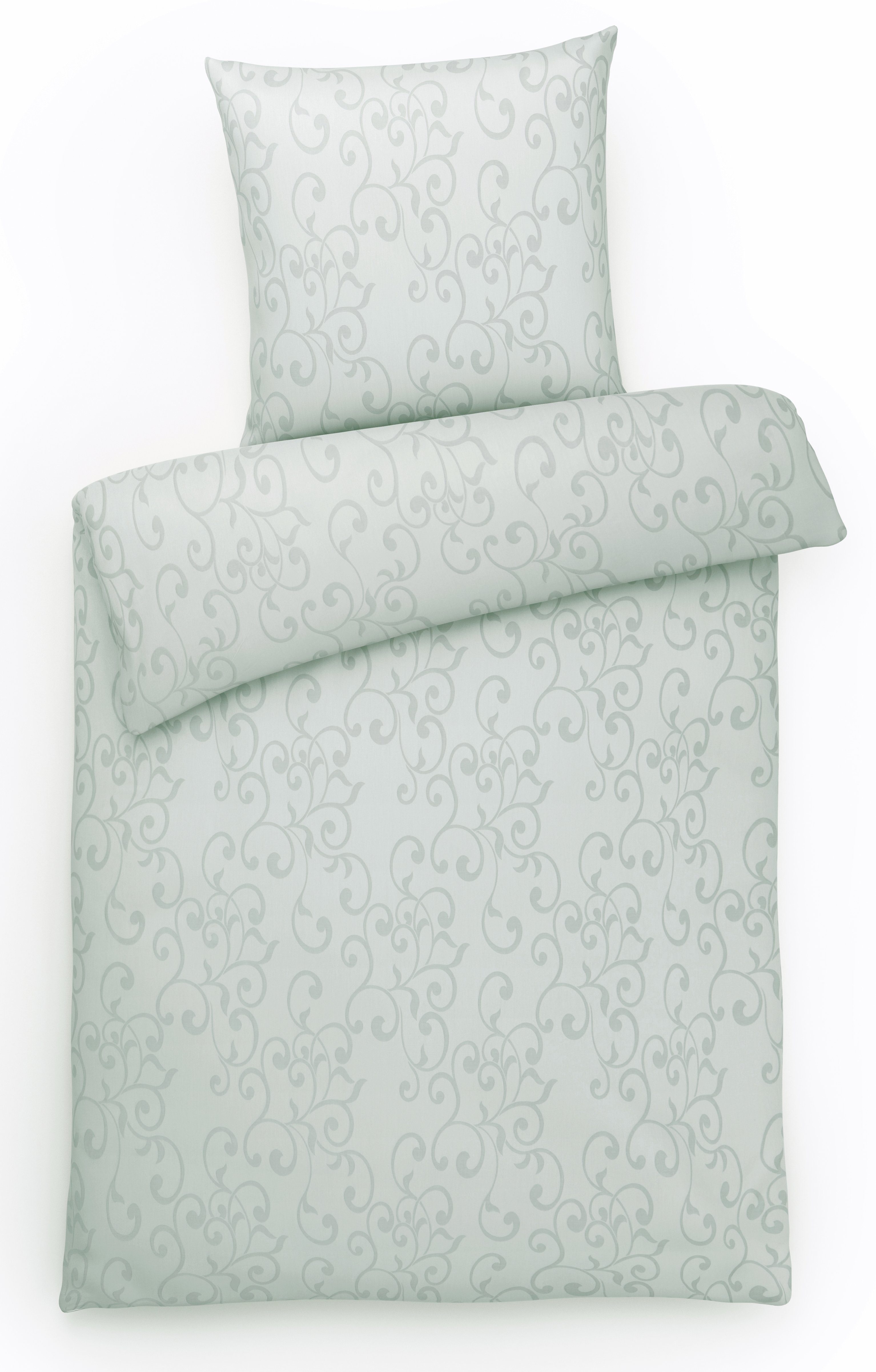 Bettwäsche Elegante Damast Bettwäsche Ornamente Hotelbettwäsche Bettbezug Set, Carpe Sonno, Damast, 3 teilig, Damast Bettwäsche 200x200 Bettwäsche Baumwolle Grau