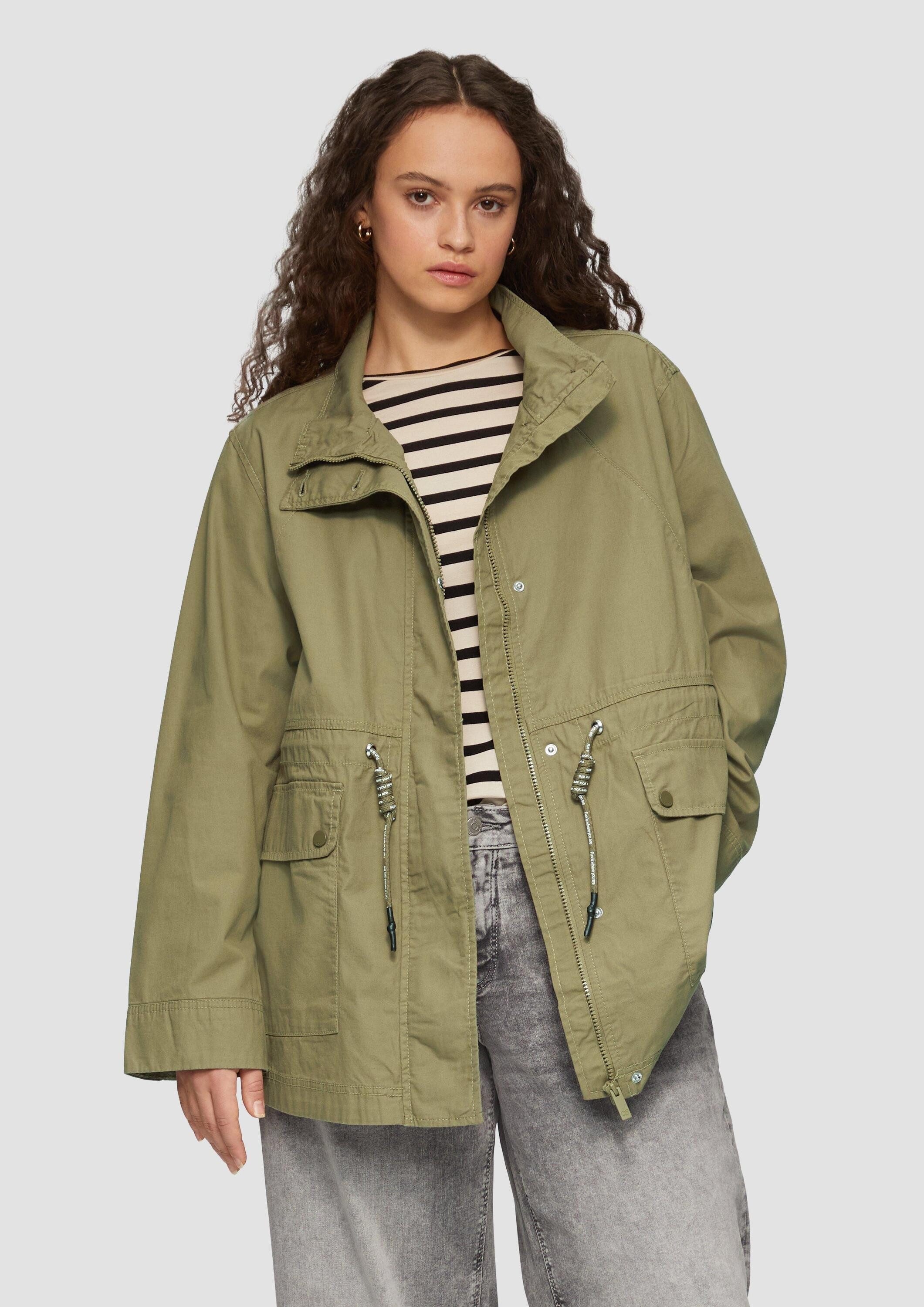 QS Funktionsjacke Outdoor-Jacke Baumwolljacke mit Tunnelzug in der Taille günstig online kaufen