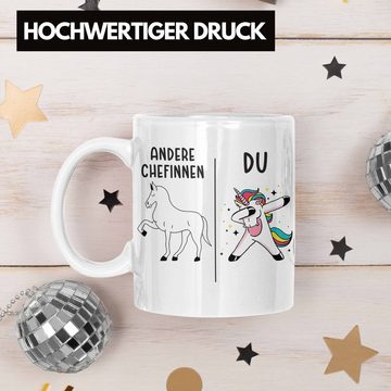 Trendation Tasse Trendation - Beste Chefin Tasse Lustig Geschenk Spruch Lieblingschefin Weihnachten Geburtstag