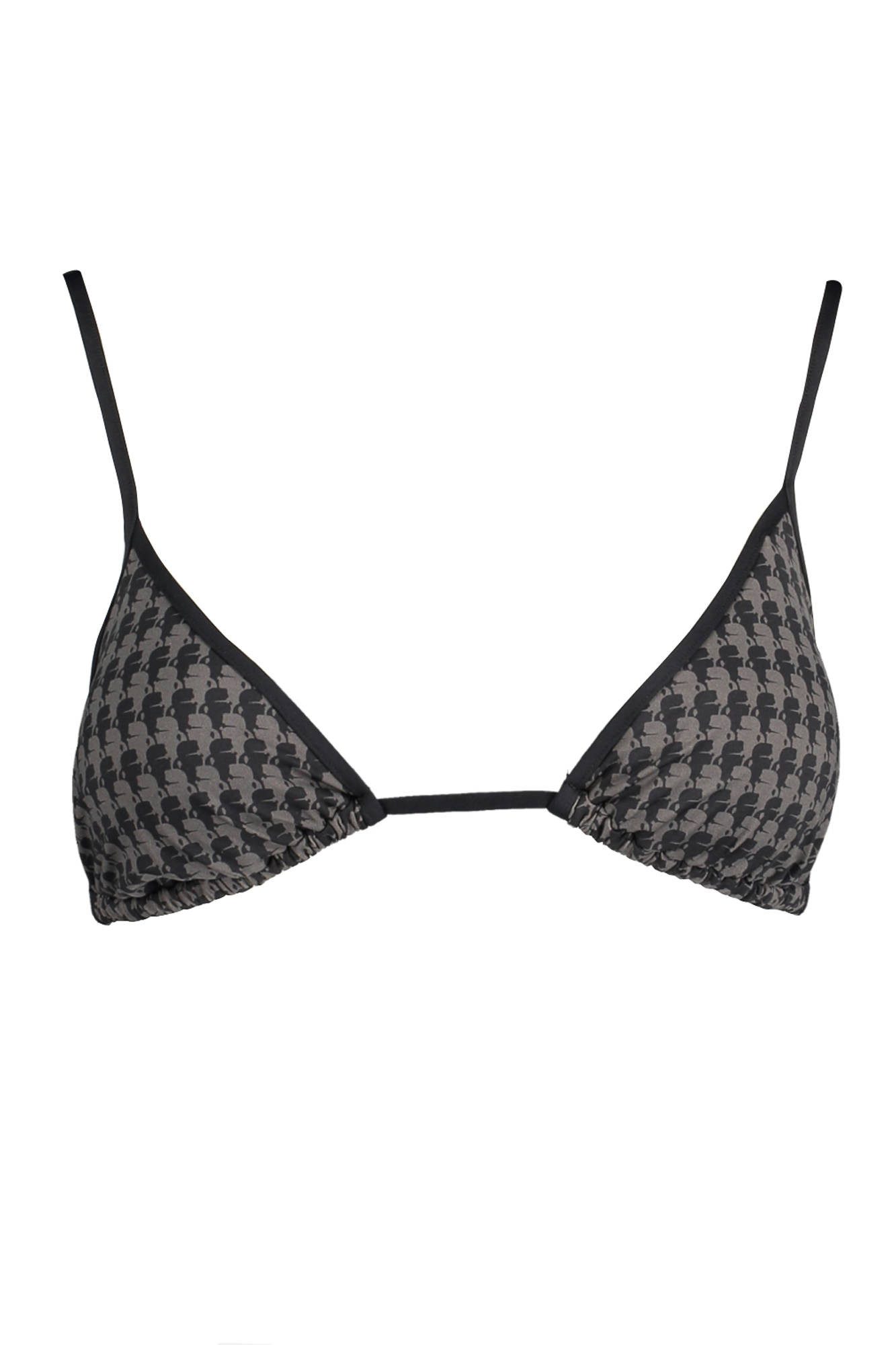 KARL LAGERFELD Badeanzug Eleganter Damen-Dreiecksbikini in Schwarz – gefüttert & schnürbar