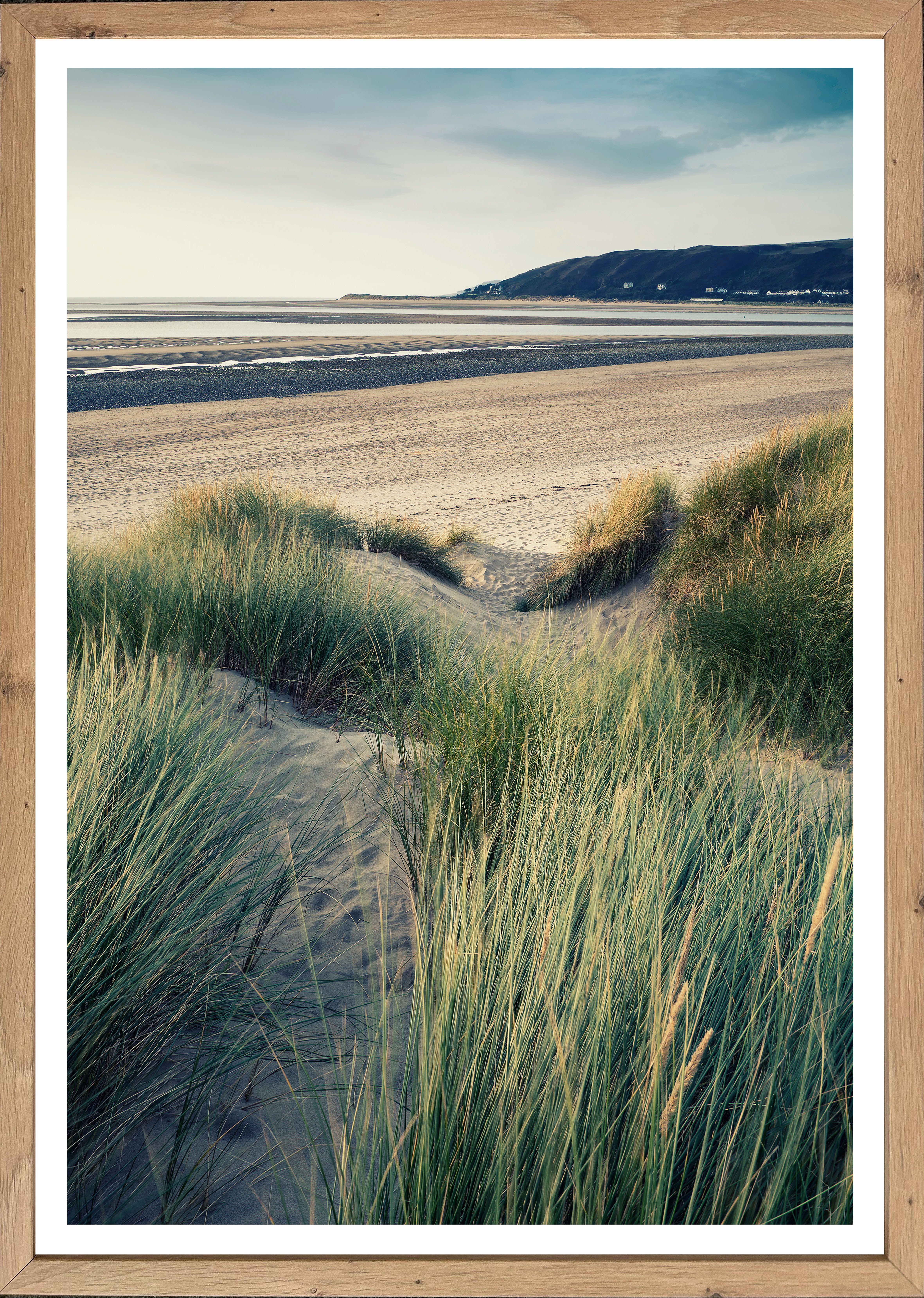 Bönninghoff Bild mit Rahmen, Düne, Gräser, Küste, Landschaft, Meer, Natur, Strand (1 St)