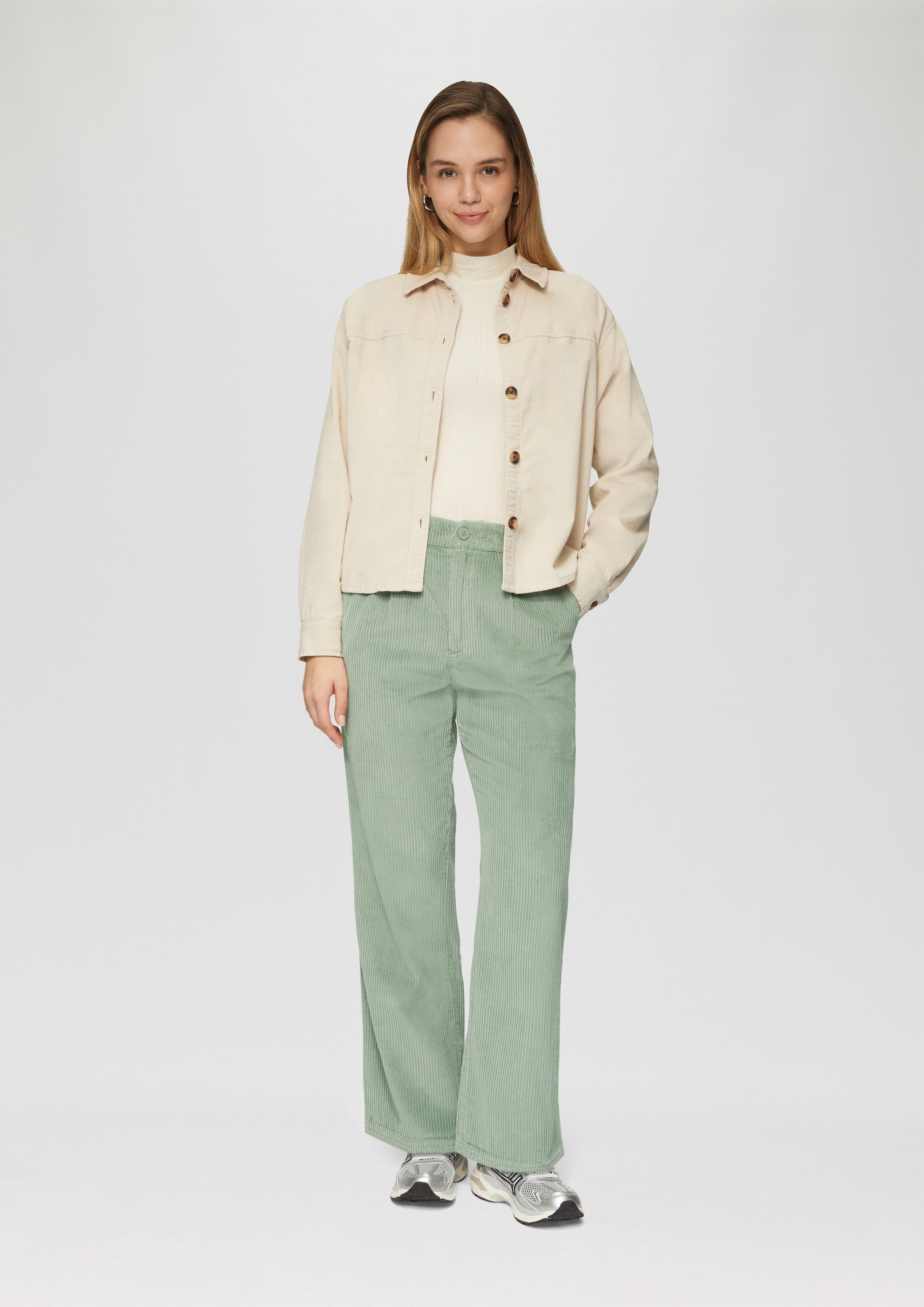 QS Chinos Hose Cordhose mit Straight Leg und Bundfalten